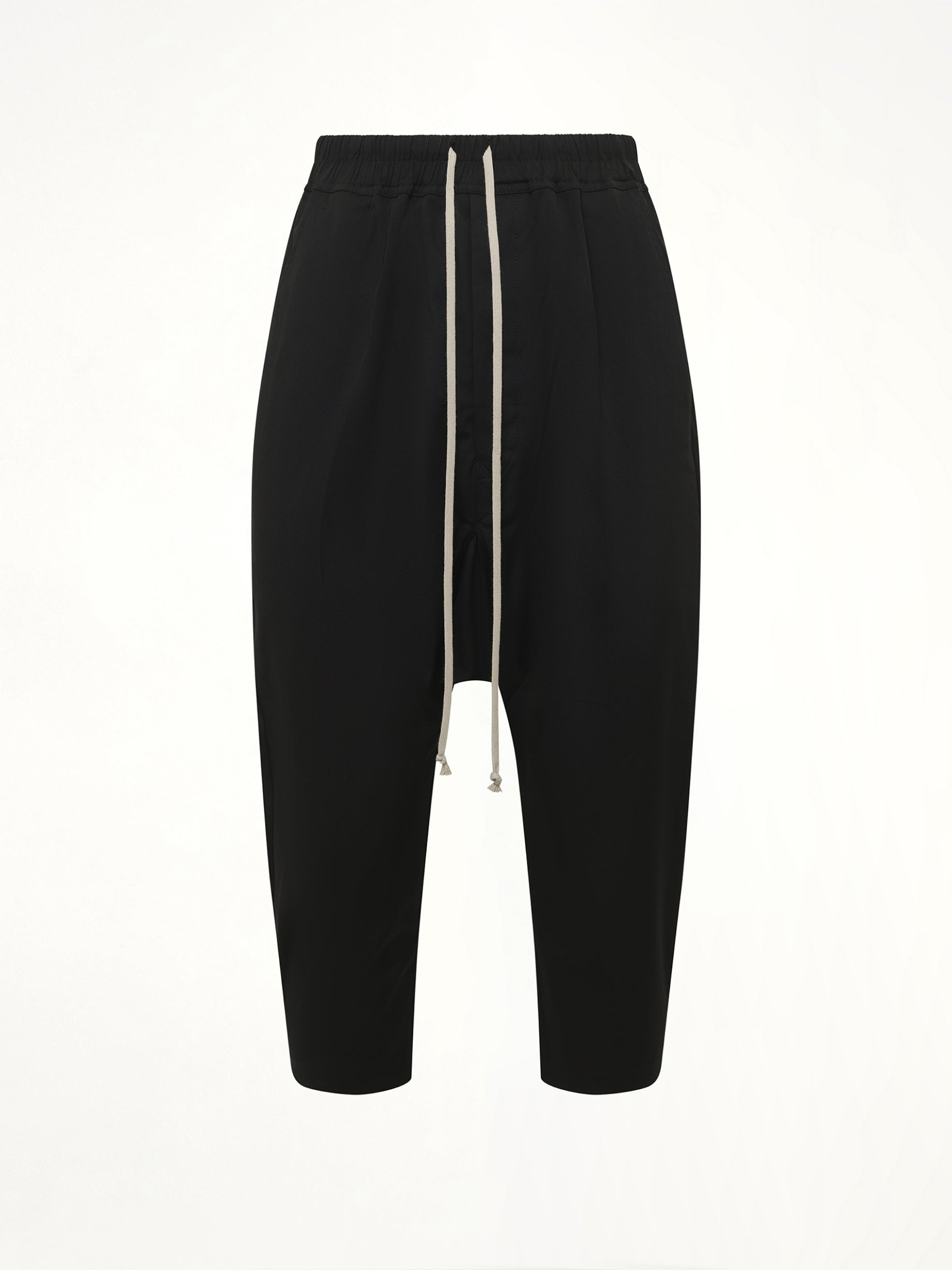 Drawstring Cropped Pants in Black - 2