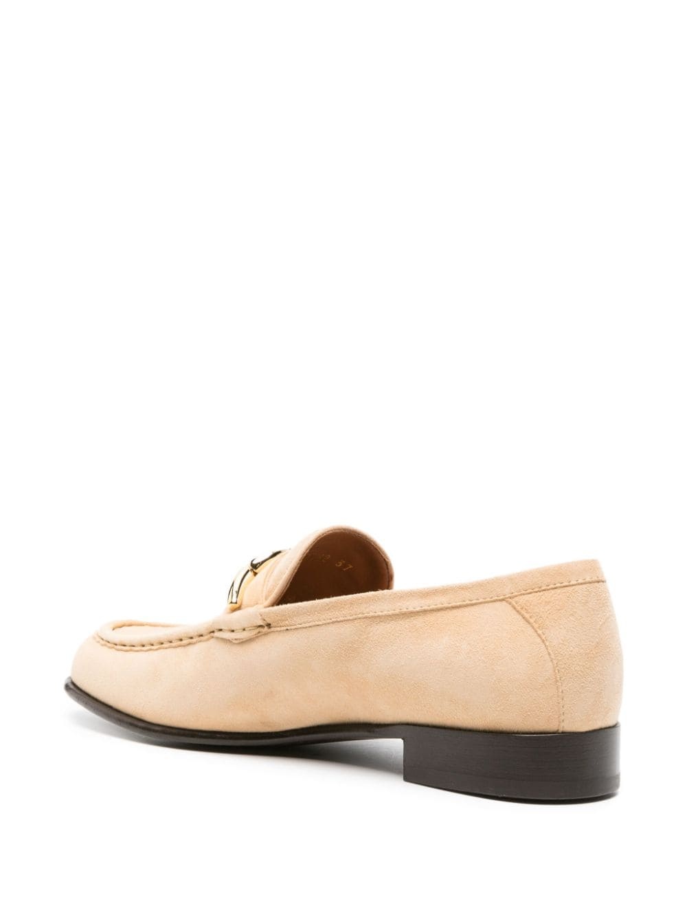 VLogo-plaque suede loafers - 3