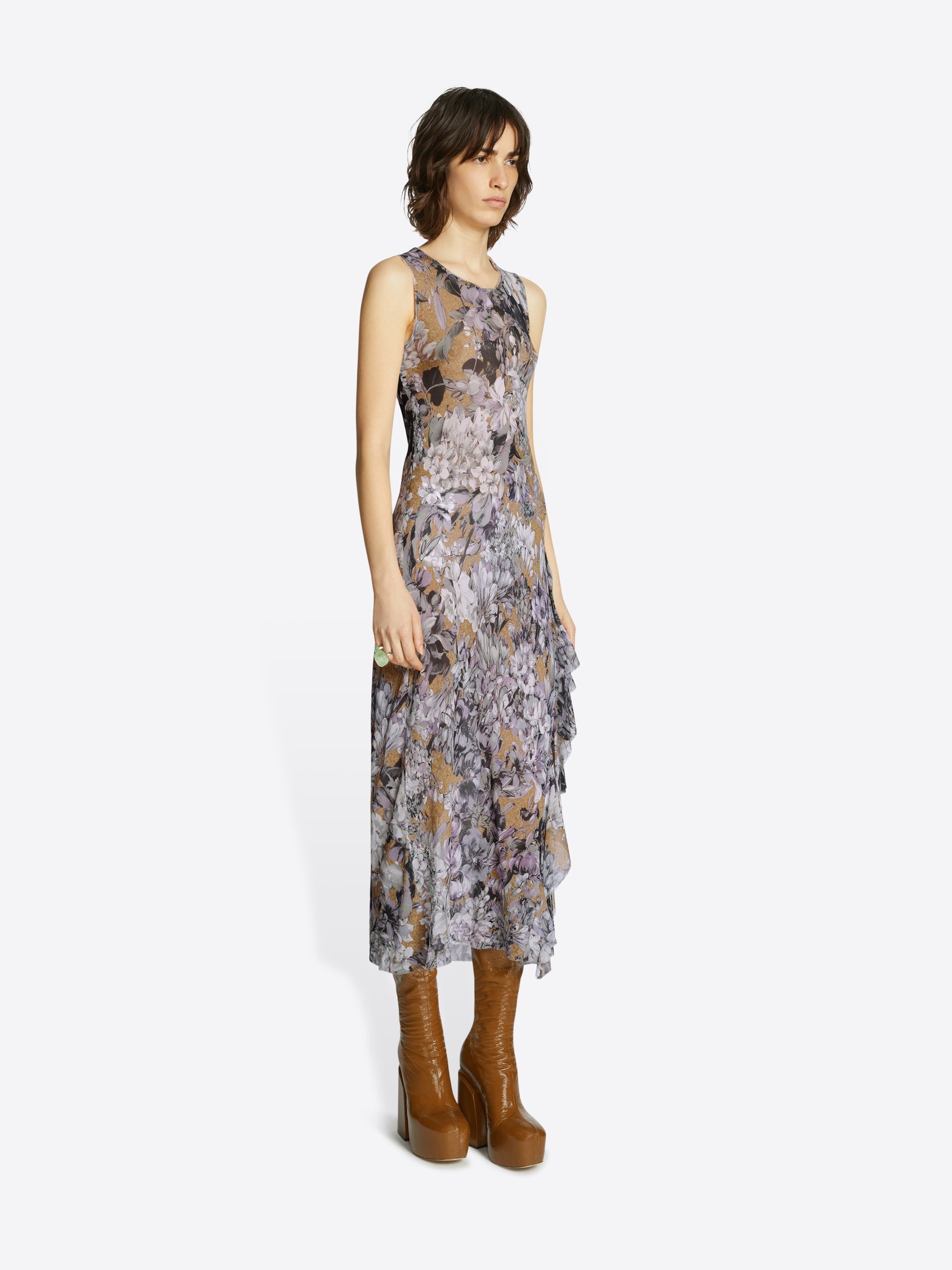 RUFFLE SILK DRESS - 3