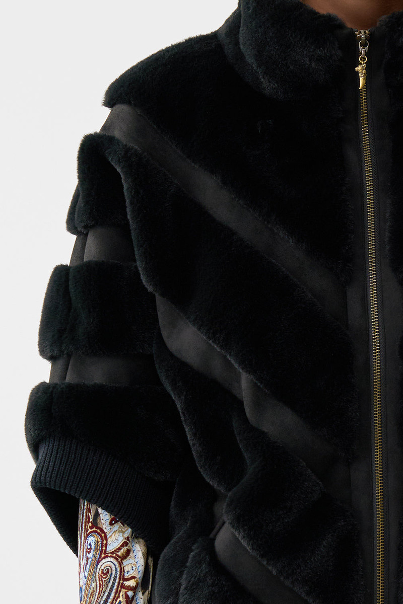 FAUX FUR SHORT SLEEVE SLOUCH JACKET 6