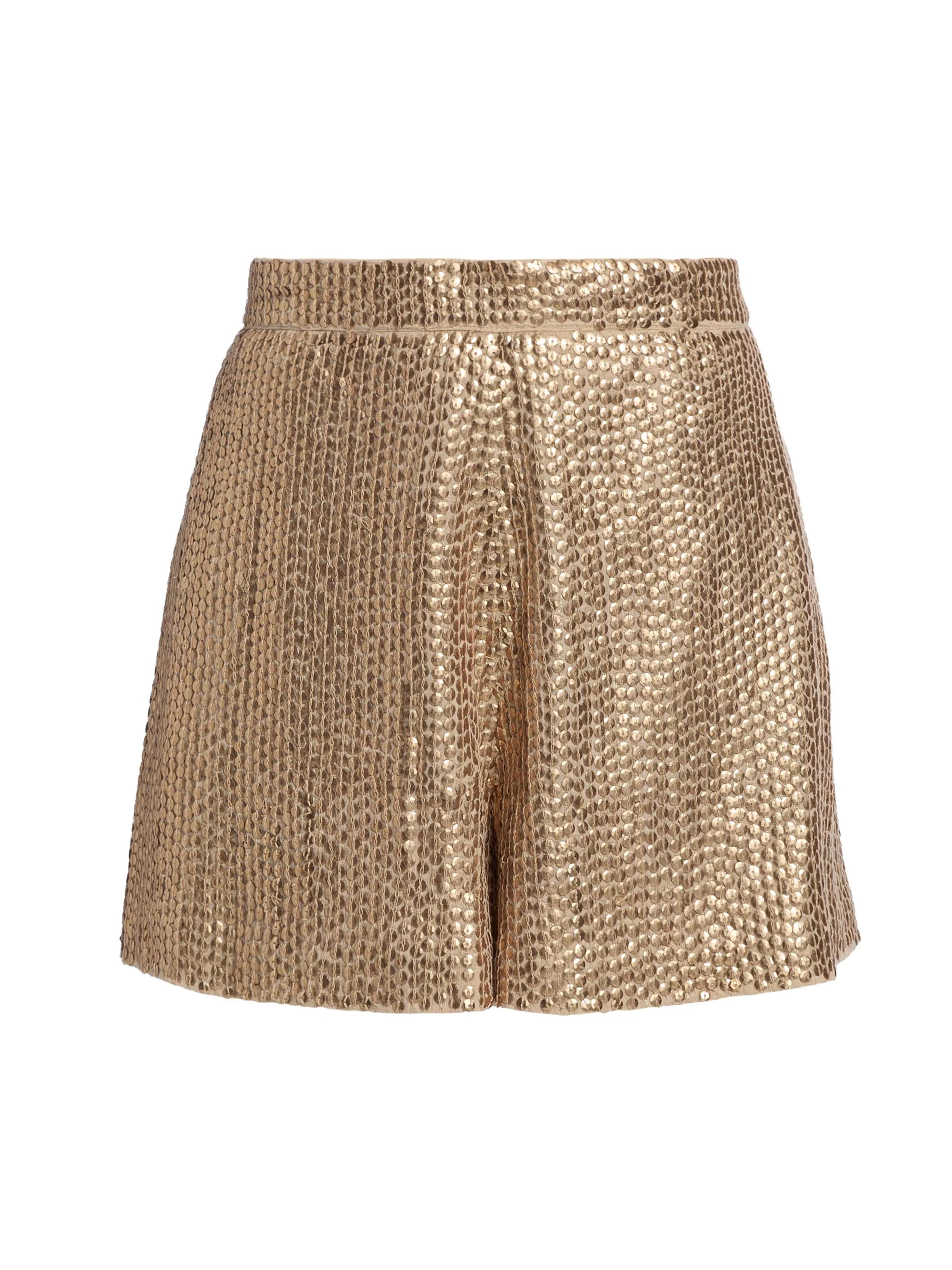 Women's Ocean Metallic Sequin Shorts - Sand - 1