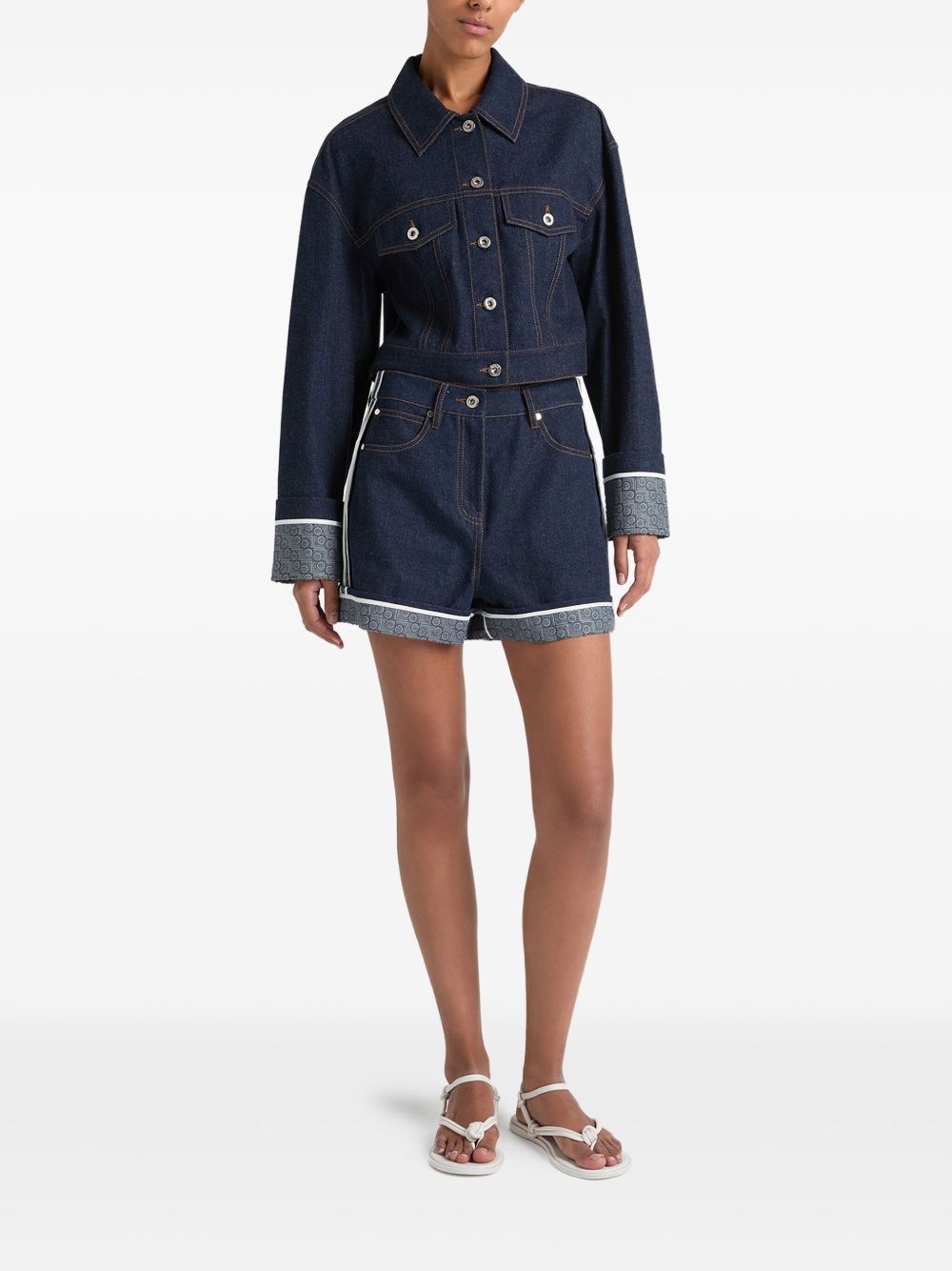 P-logo denim shorts - 2