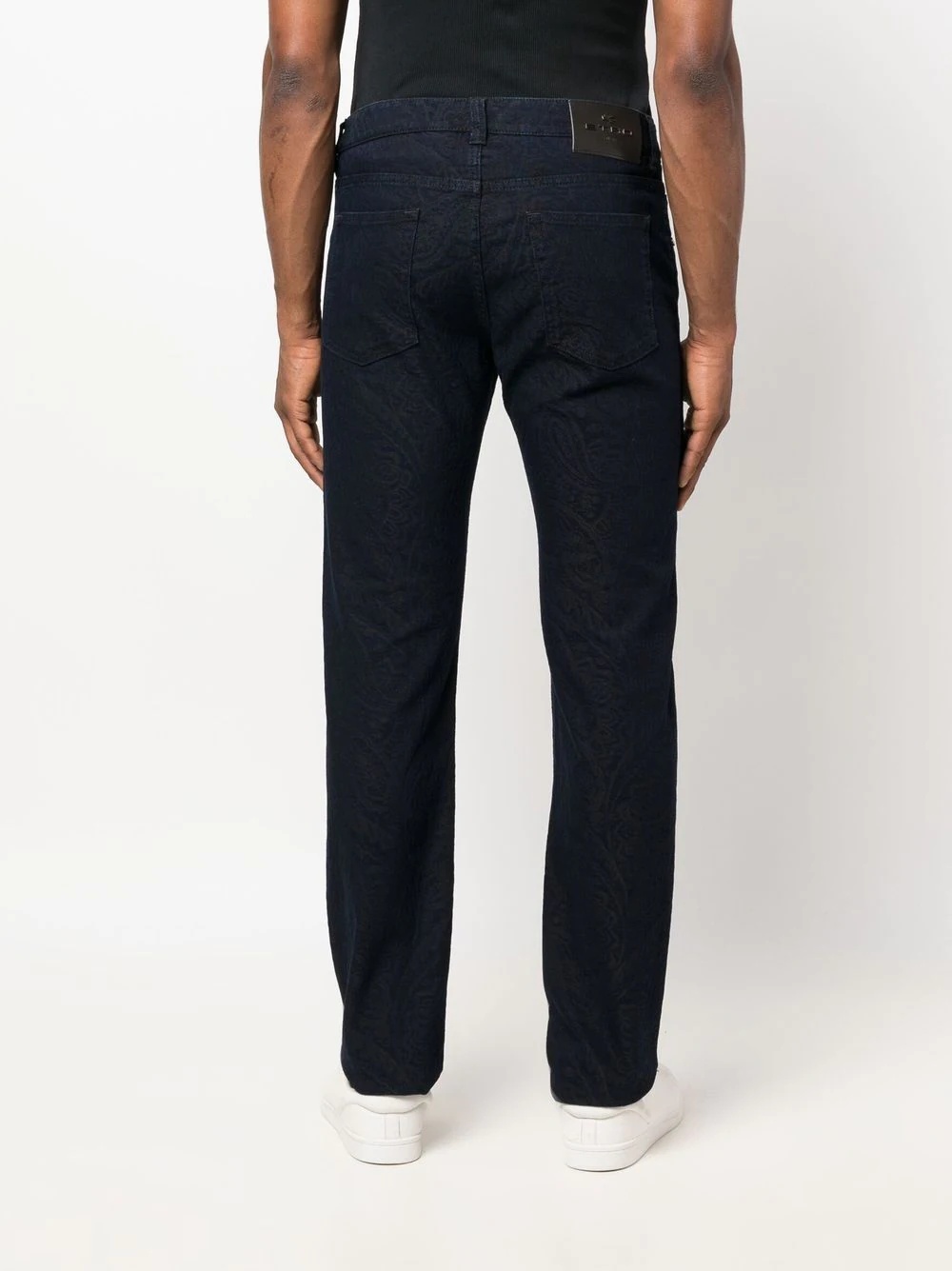 paisley-jacquard straight jeans - 4