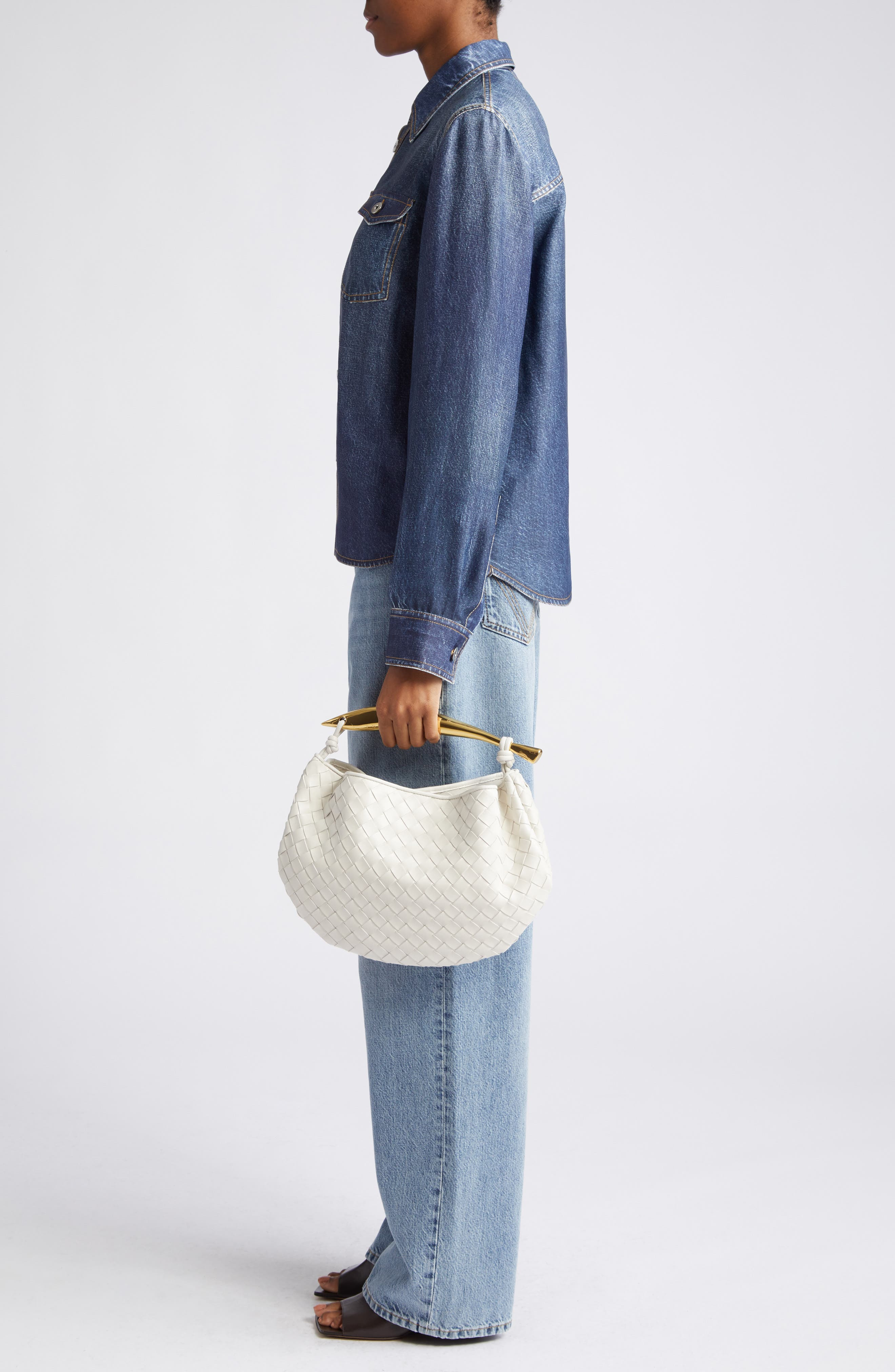 Sardine Intrecciato Leather Top Handle Bag - 2