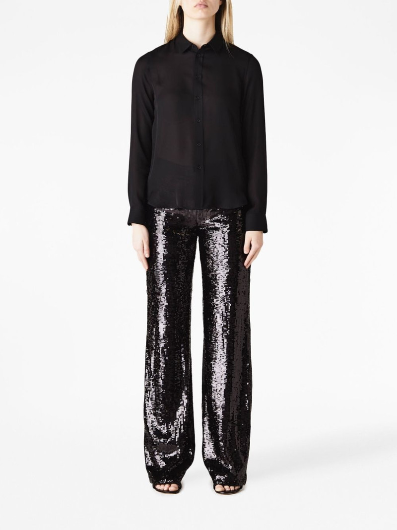 NILI LOTAN sequin-embellished flared trousers outlook