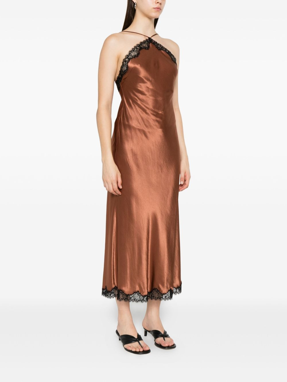 Harlan lace-trimmed slip dress - 3