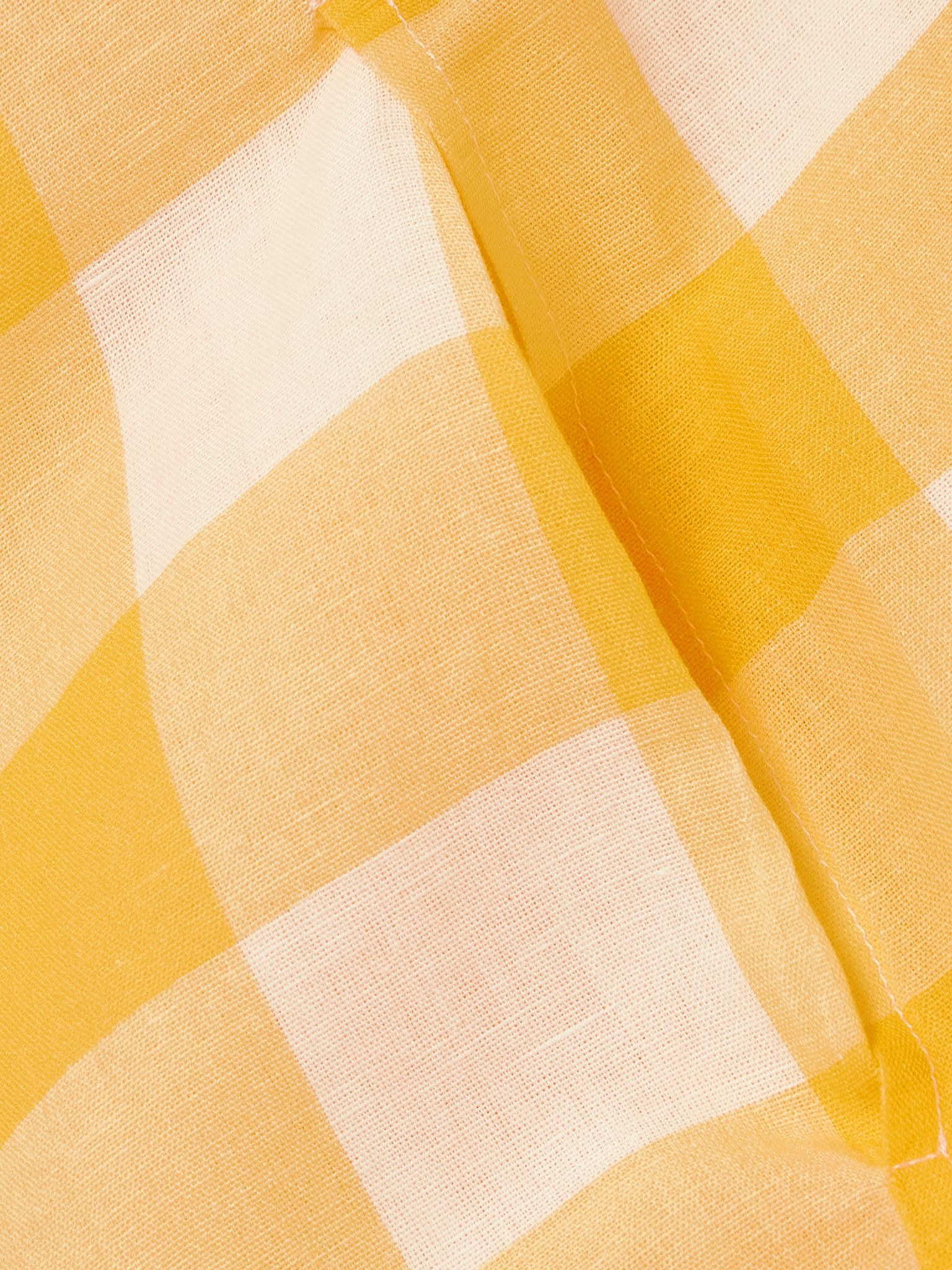 Rachel gingham linen and cotton-blend mini dress Yellow - 4