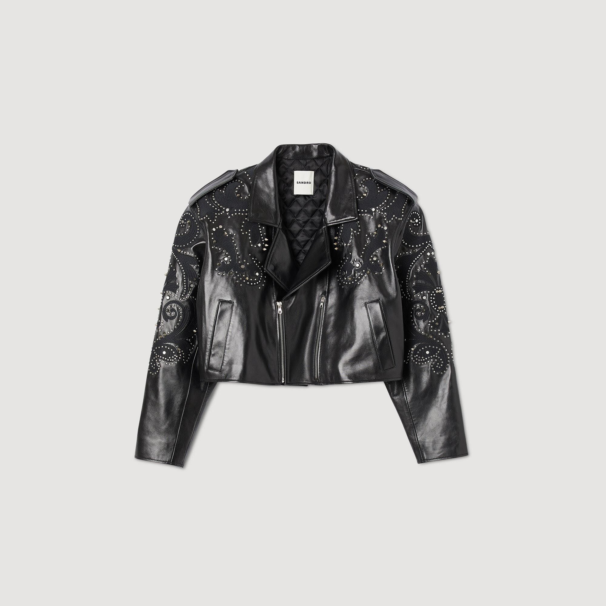 STUDDED LEATHER JACKET - 1