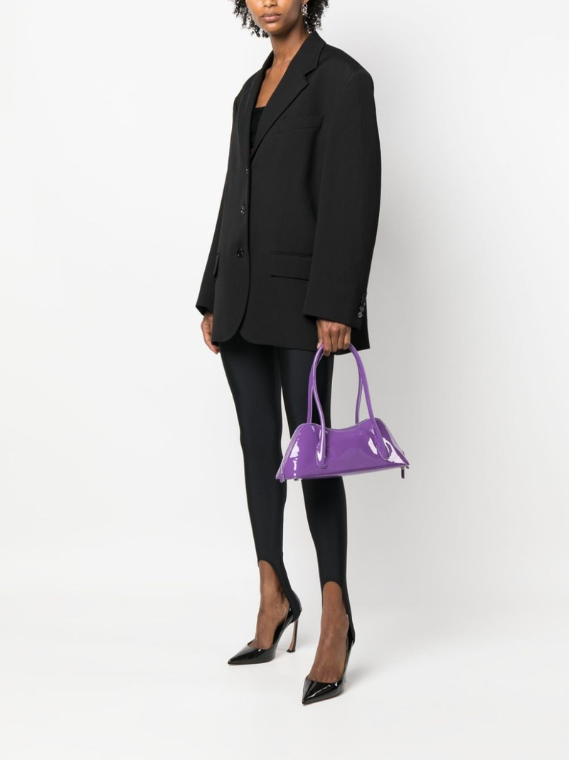 Blumarine patent-finish debossed-logo shoulder bag outlook