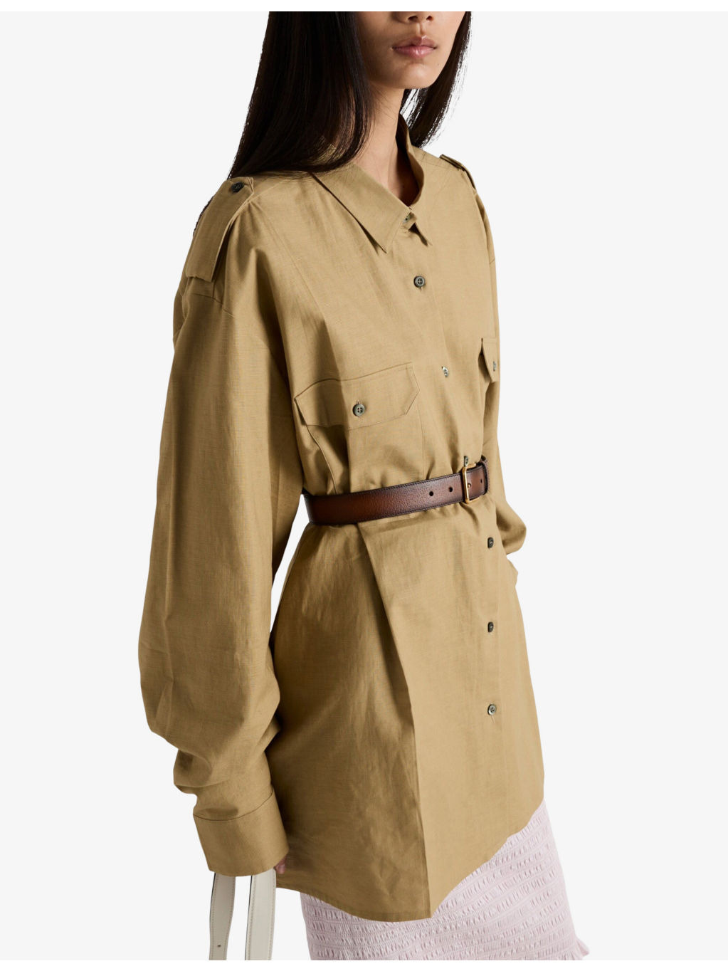 Triangle-Logo Oversized Cotton Shirt - 3