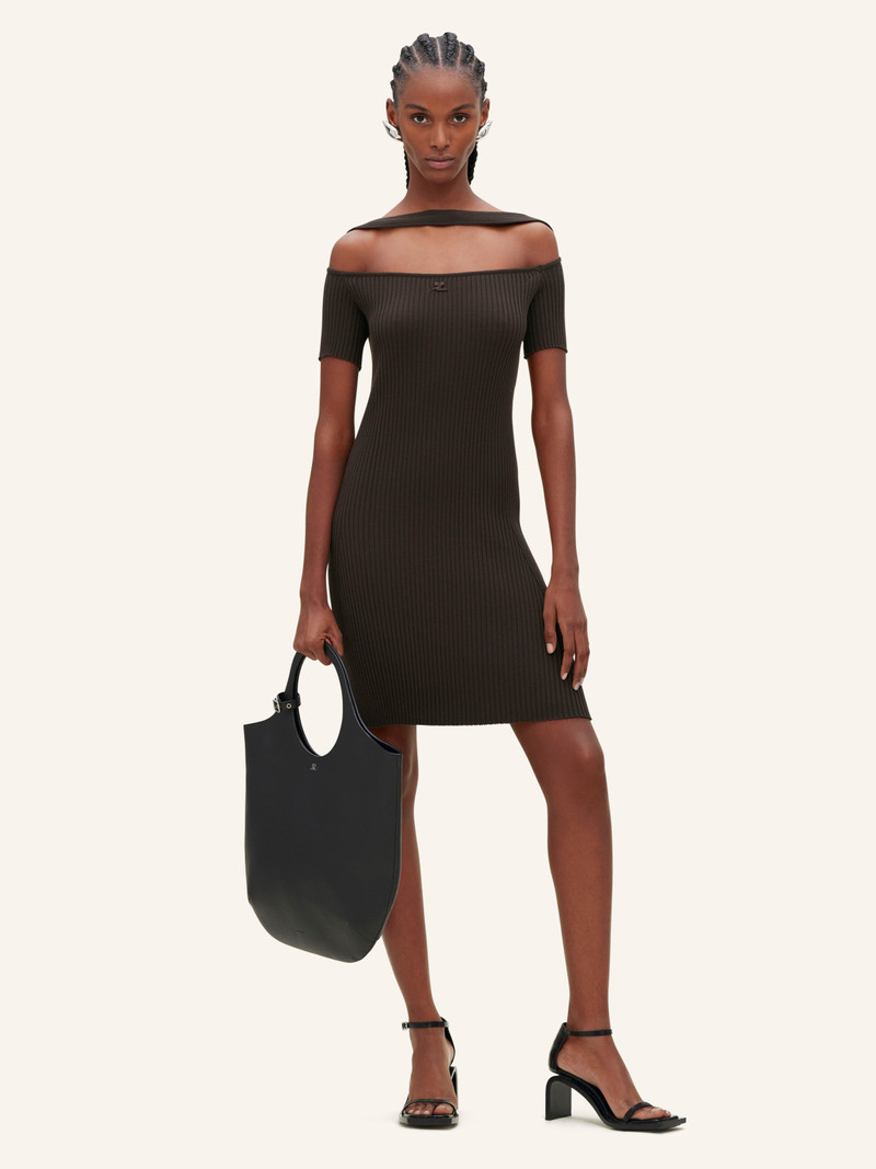 courrèges HYPERBOLE RIB KNIT MINI DRESS outlook