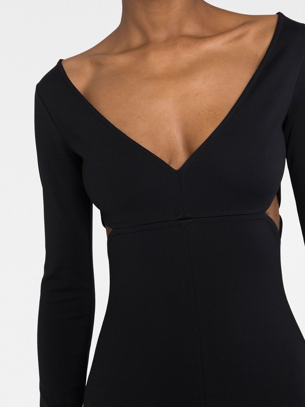 cut-out detail ribbed dress - 5