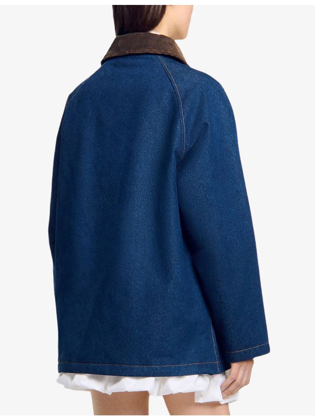 Contrast-Collar Regular-Fit Denim Jacket - 4