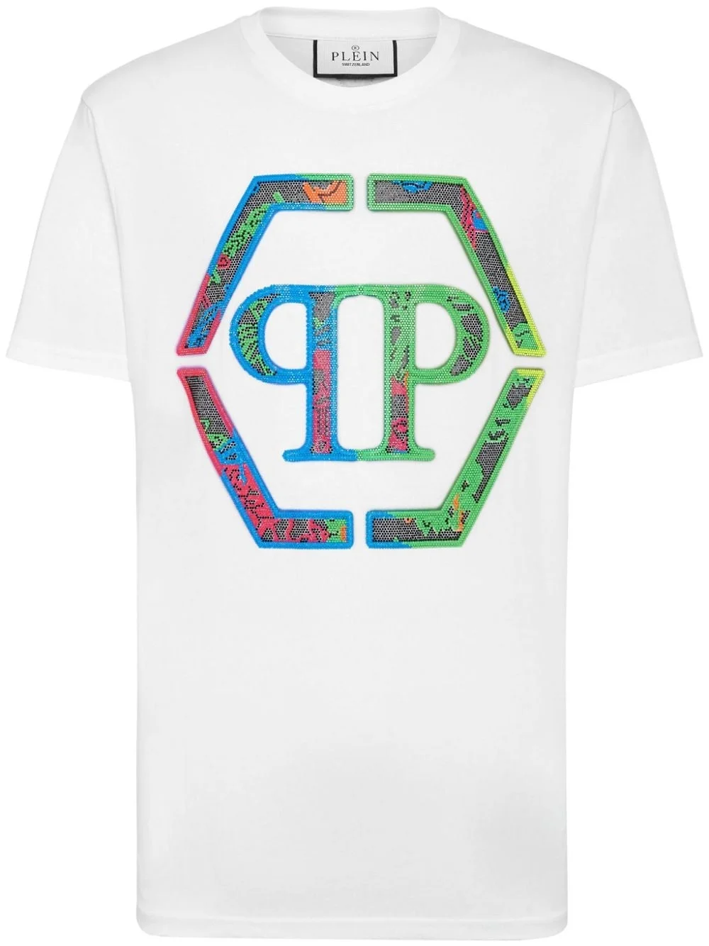 logo crystal-embellished cotton T-shirt - 1