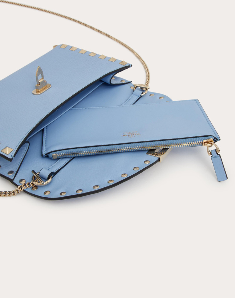 ROCKSTUD WALLET WITH CHAIN IN GRAINY CALFSKIN 7