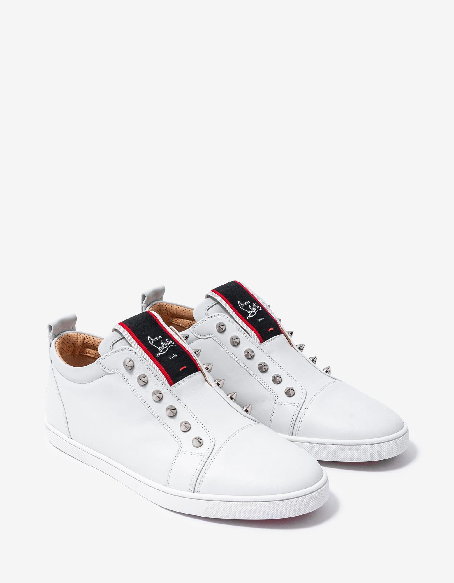 Christian Louboutin F.A.V Fique A Vontade White Leather Trainers - 1