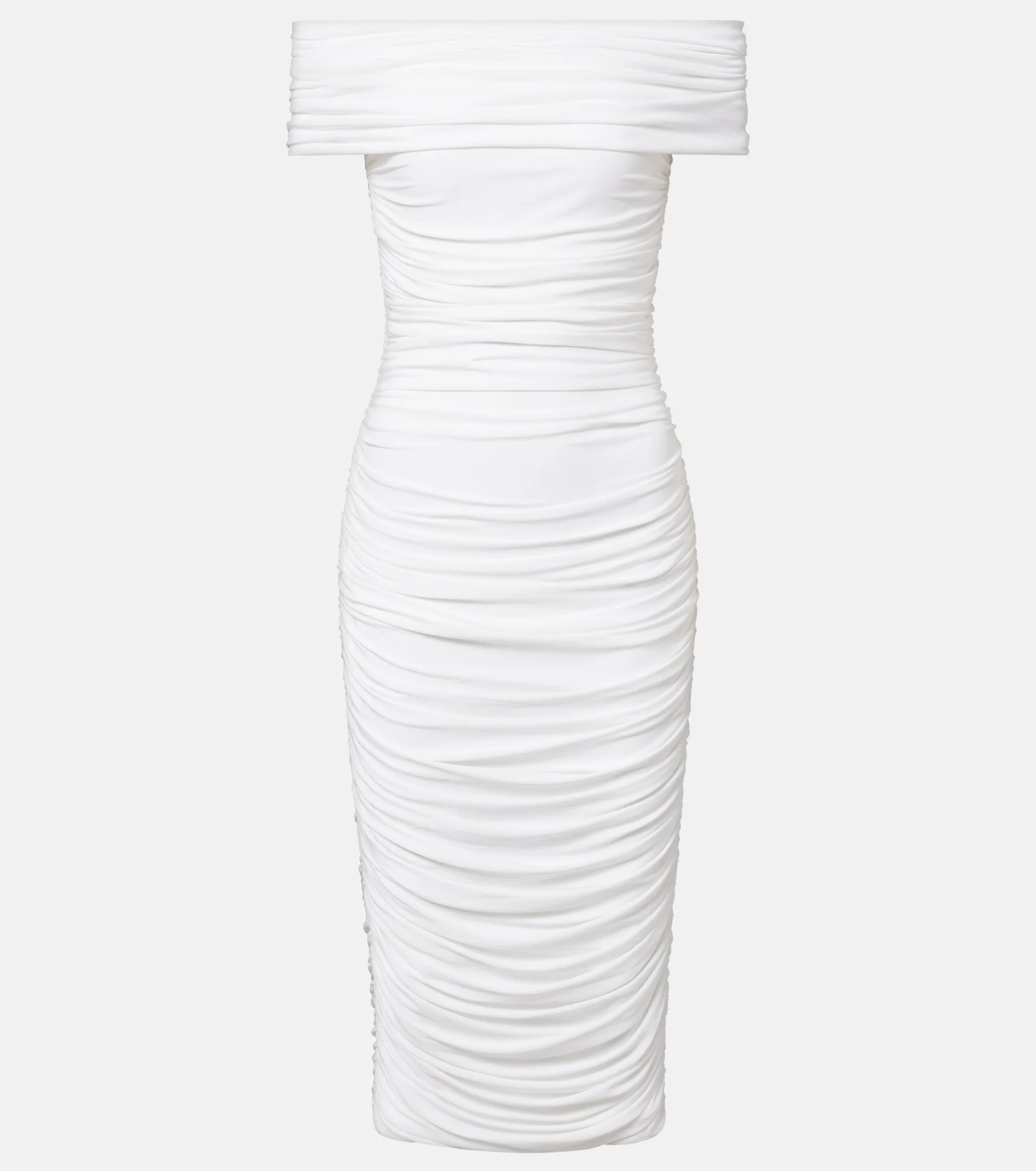 Ruched off-shoulder midi dress - 1