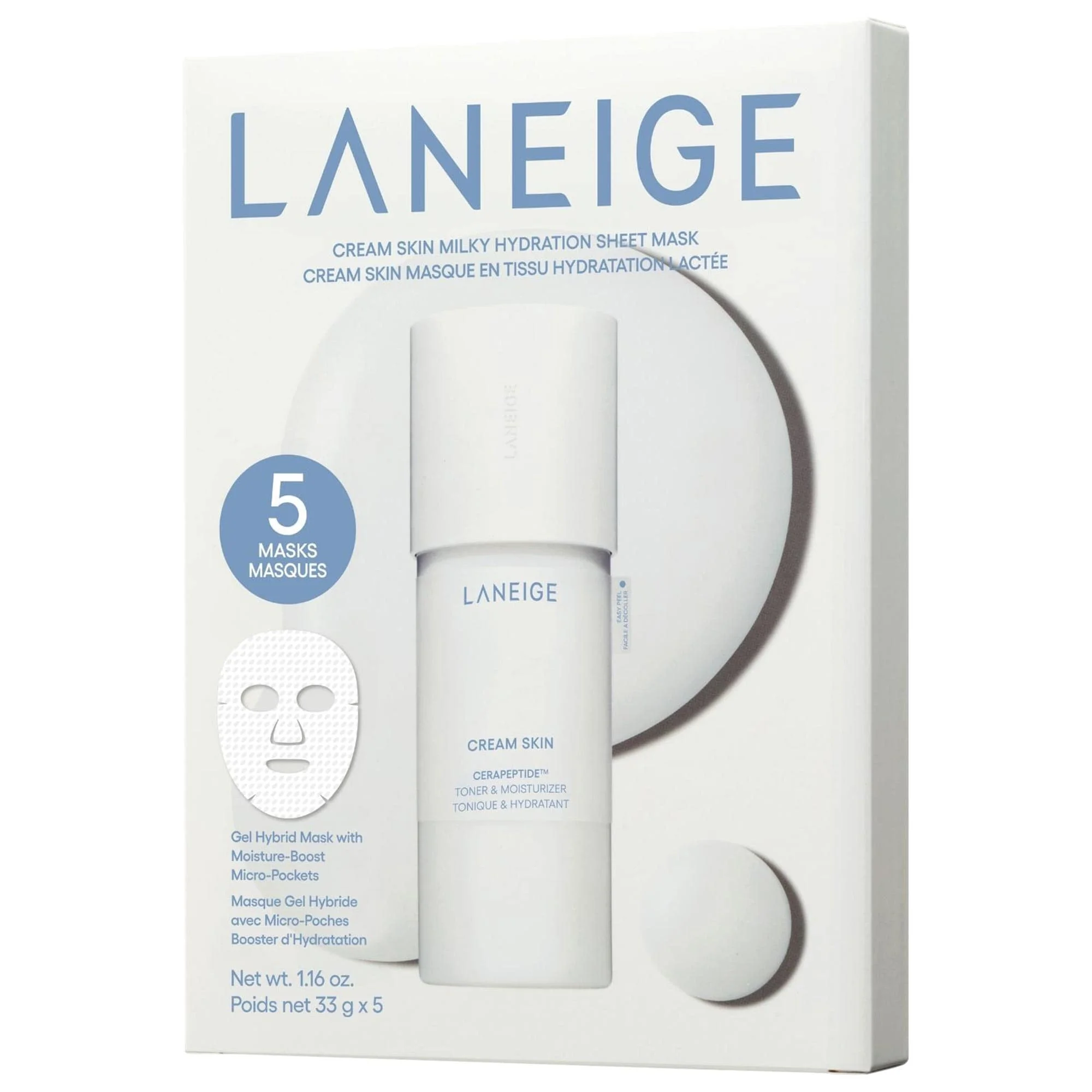 Cream Skin Milky Hydration Sheet Mask with Ceramides & Peptides - 1