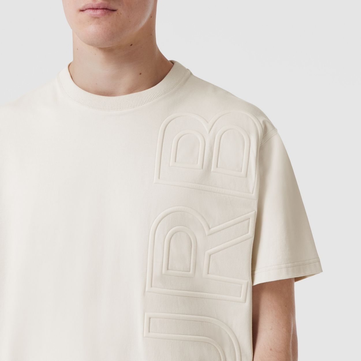 Logo Embossed Cotton Oversized T-shirt - 3