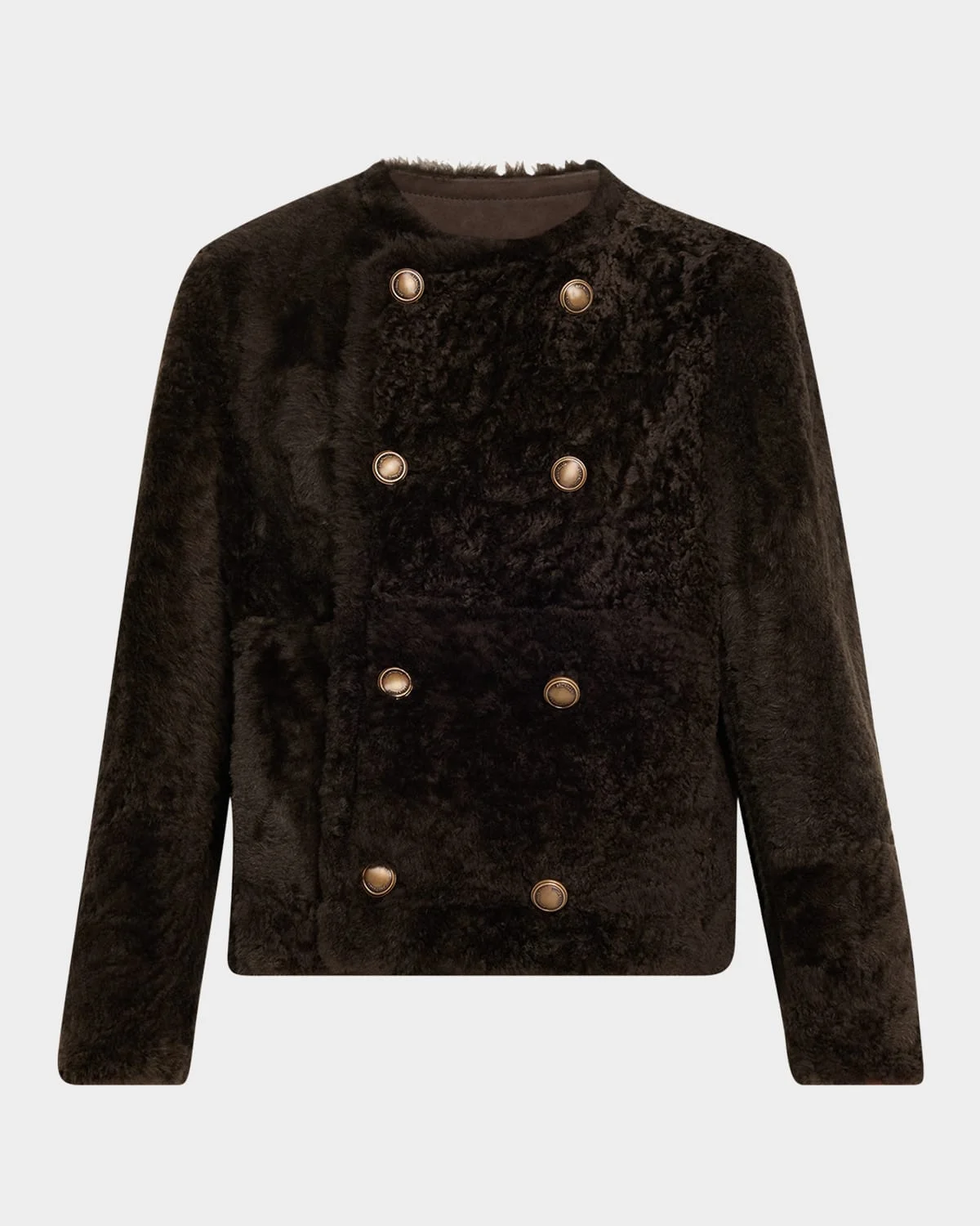 Reversible Sheep Shearling Double-Breasted Jacket - 1