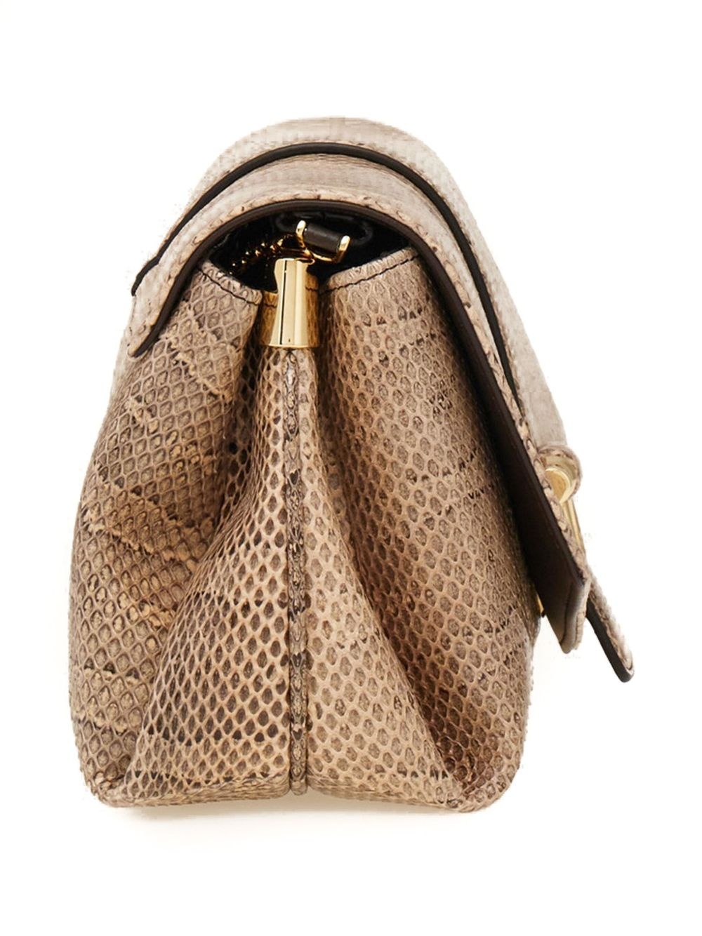 snakeskin leather shoulder bag - 3