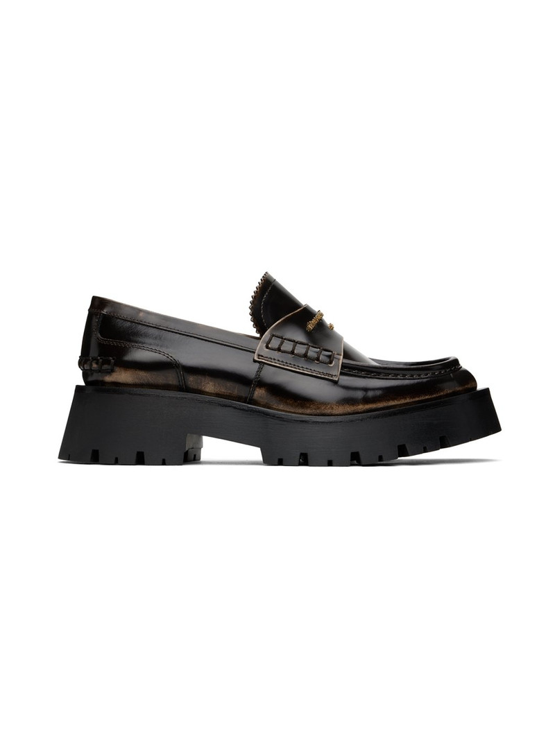 Brown Carter Mid-Heel Lug Loafers 1