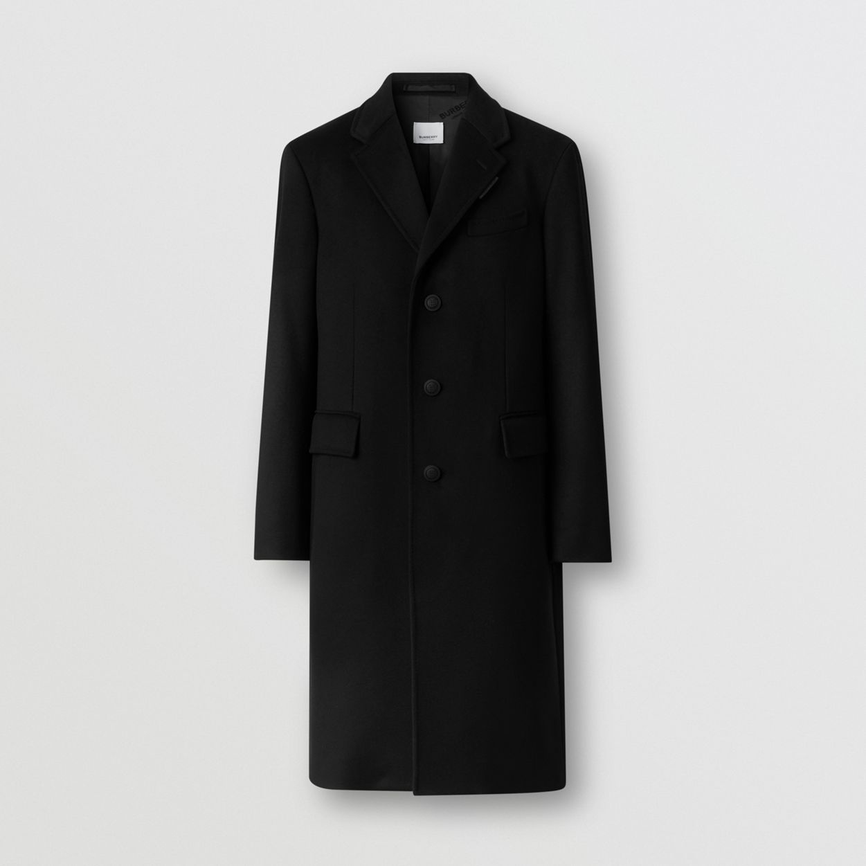 Button Detail Wool Cashmere Tailored Coat - 1