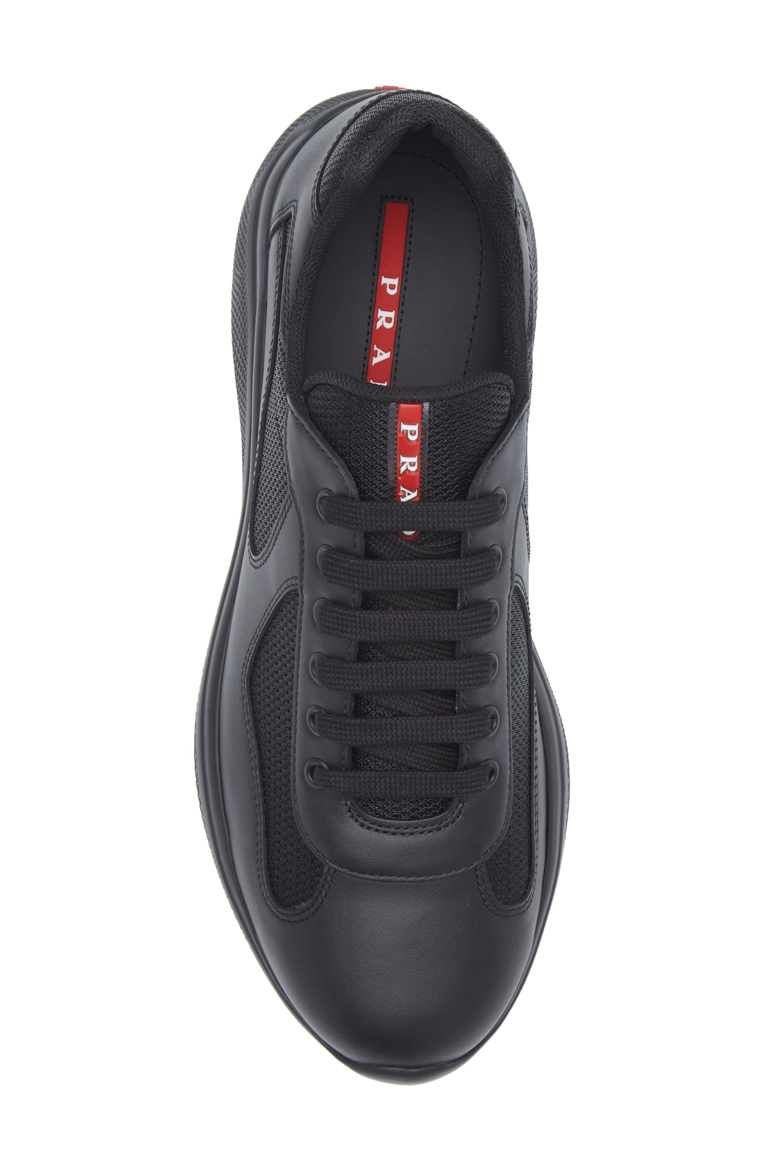 Prada America's Cup Soft Bike Low Top Sneaker in Nero at Nordstrom - 5