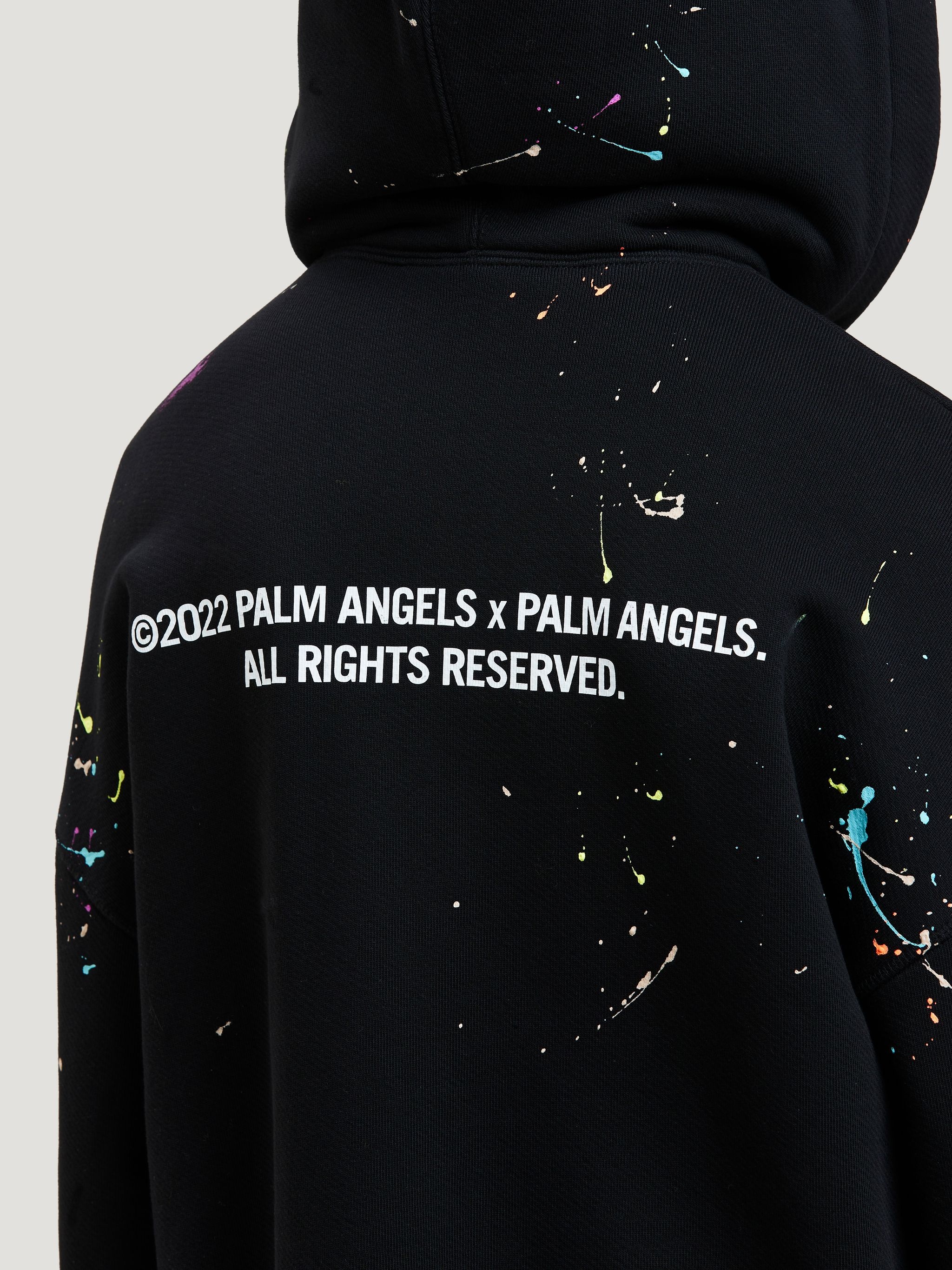 Palm Angels PAINTED PALM TREE HOODED SWEATSHIRT REVERSIBLE