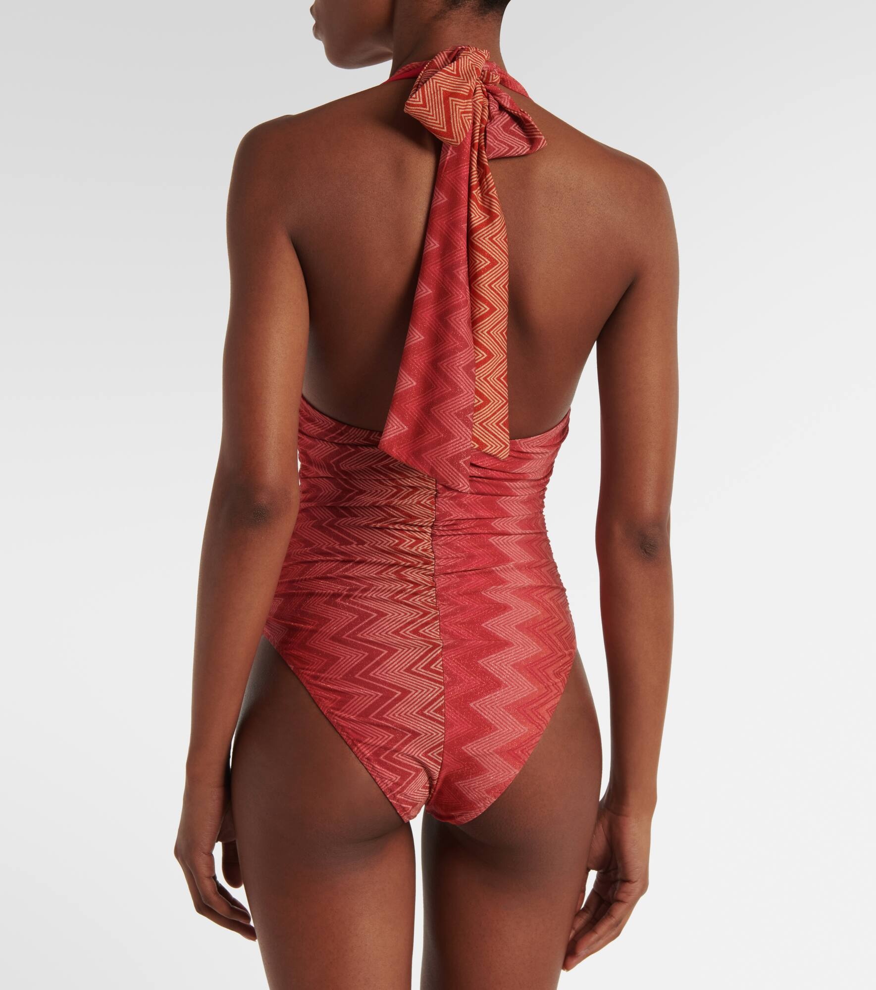 Zigzag printed ruched swimsuit - 3