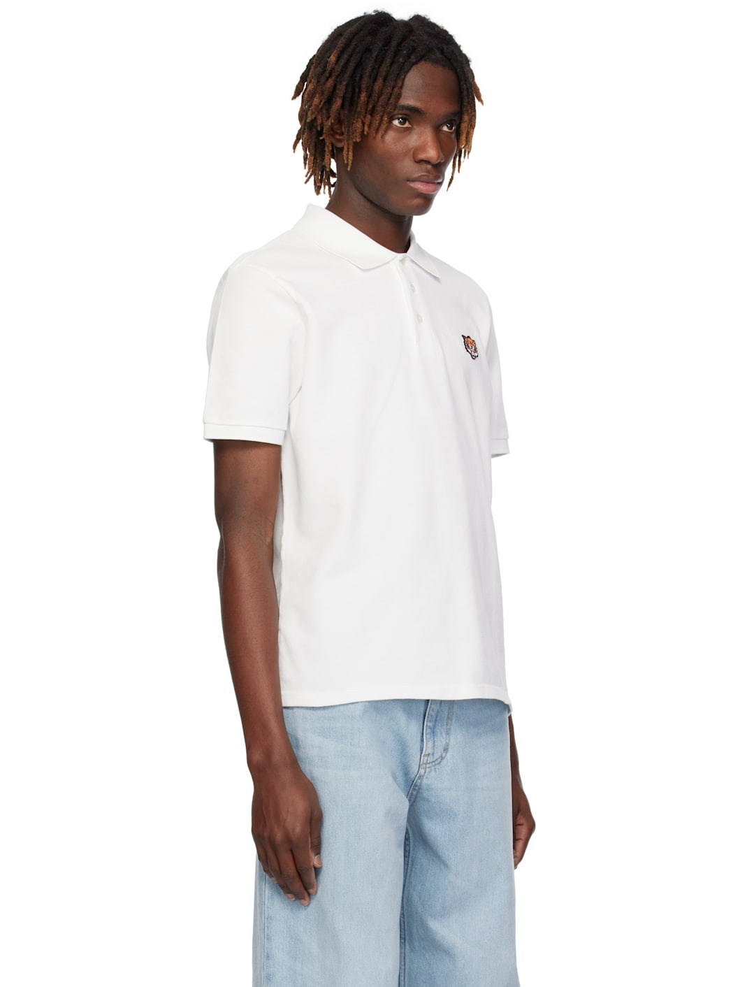 White  Paris 'KENZO Happy Tiger' Embroidered Slim Polo - 2