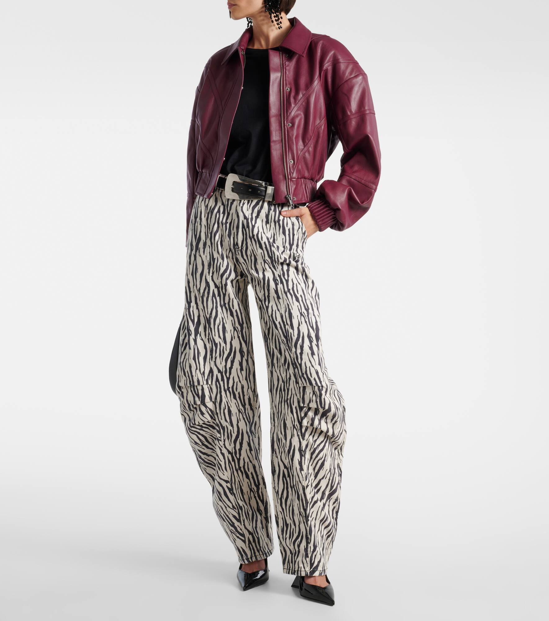 Printed cotton twill cargo pants - 2