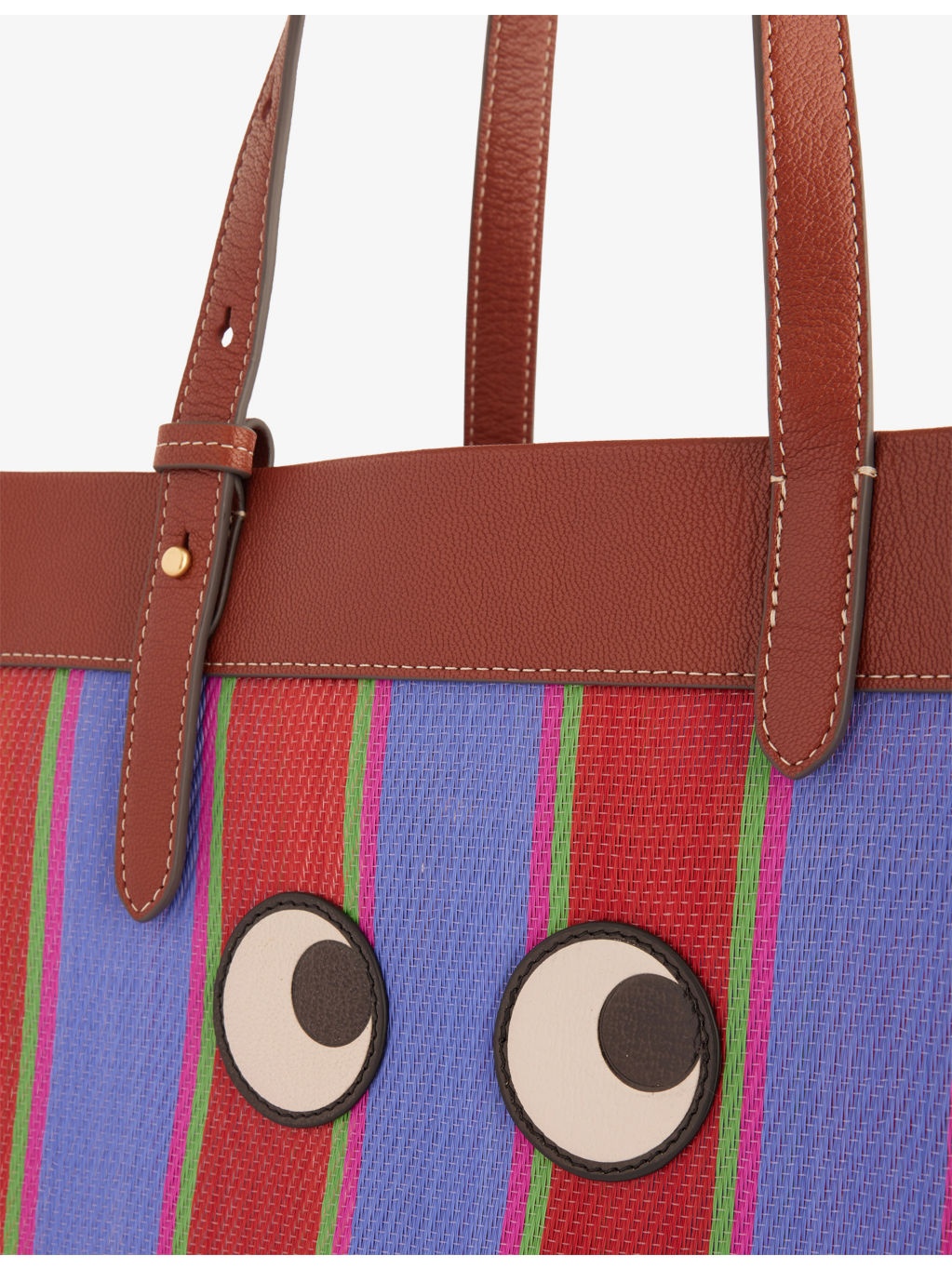 E/W Eyes Striped Mesh Tote Bag - 3