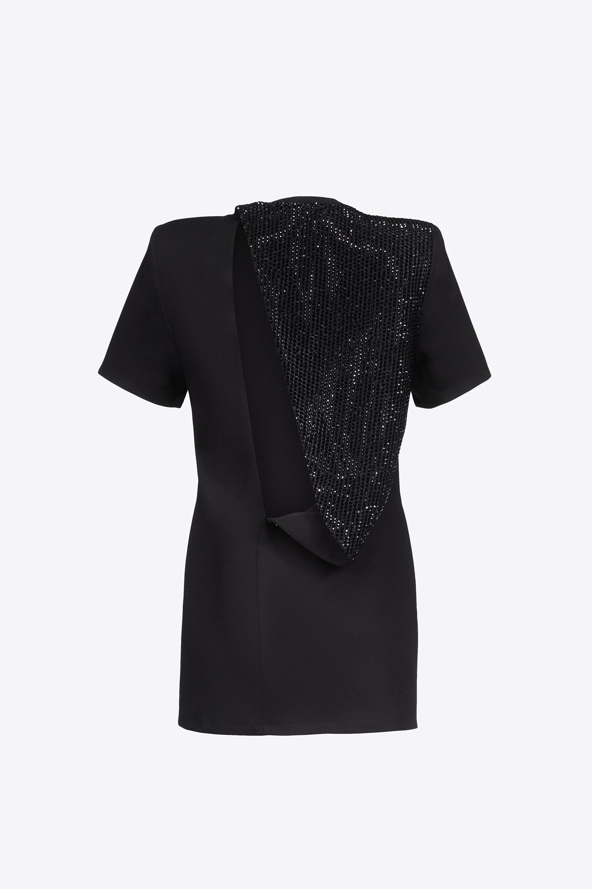 CRYSTAL EMBELLISHED SLIT T-SHIRT DRESS - 2
