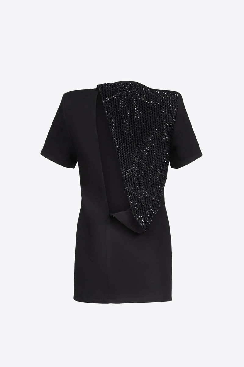 AREA CRYSTAL EMBELLISHED SLIT T-SHIRT DRESS outlook