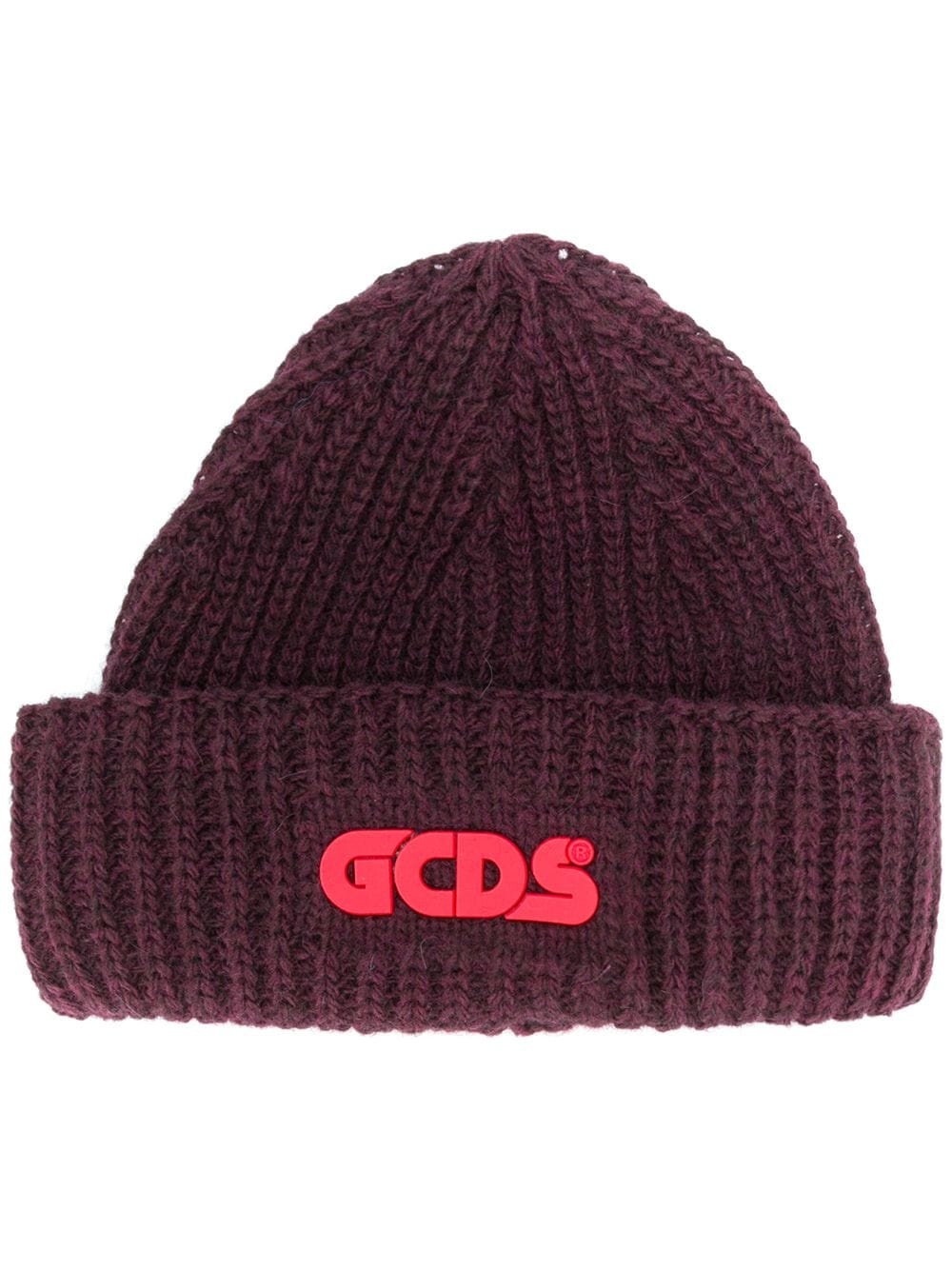 chunky-knit logo beanie  - 1