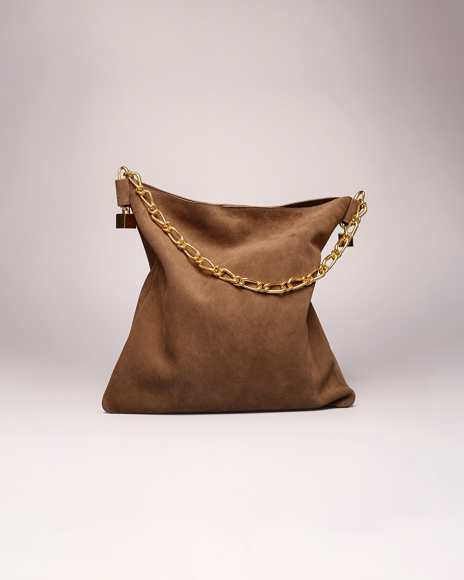 THE DICE HOBO - Suede shoulder bag - Havana - 1