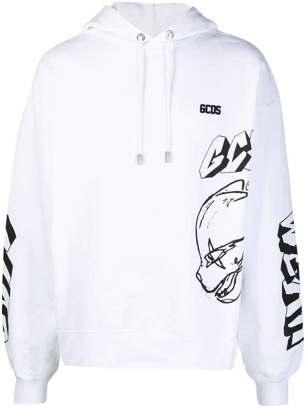 logo drawstring hoodie - 1