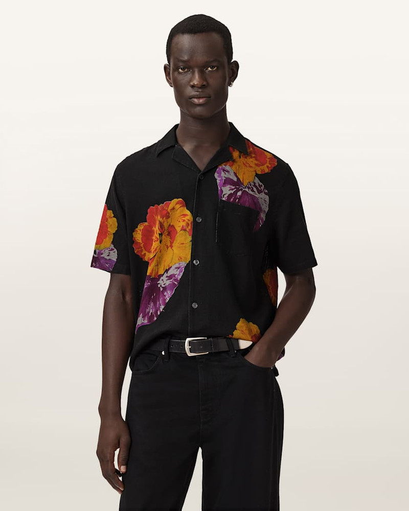 ALLSAINTS NOUVELLE SHORT SLEEVE LINEN BLEND SHIRT outlook