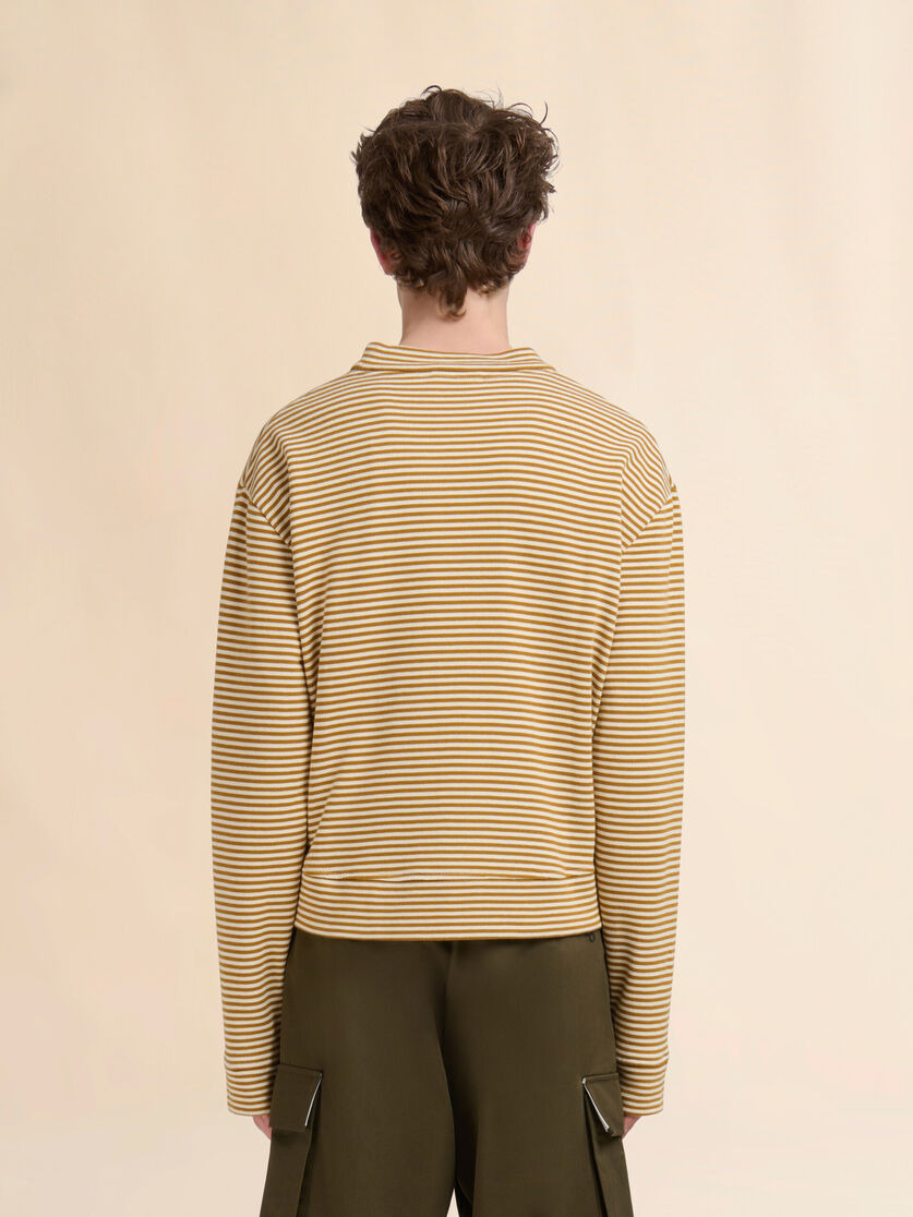 YELLOW AND WHITE STRIPED CARDIGAN SWEATSHIRT - 3