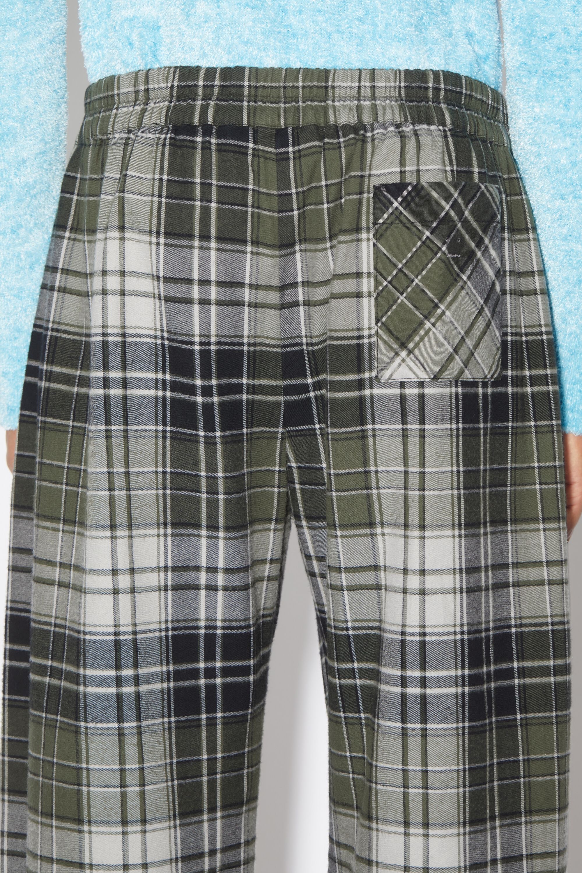 Flannel check trousers - Grey/Dark Green - 5