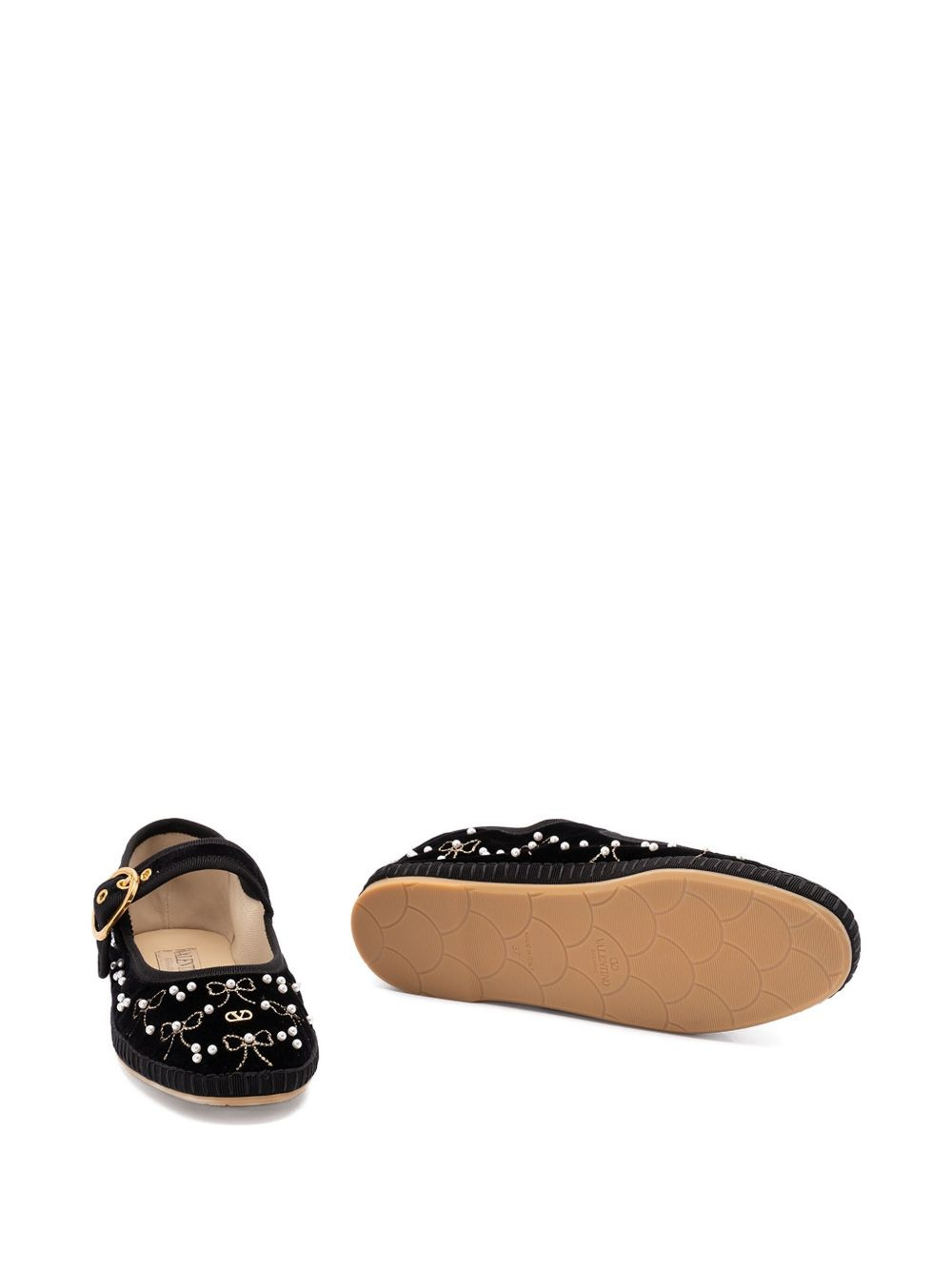 VLogo bow-embellished ballet flats - 4