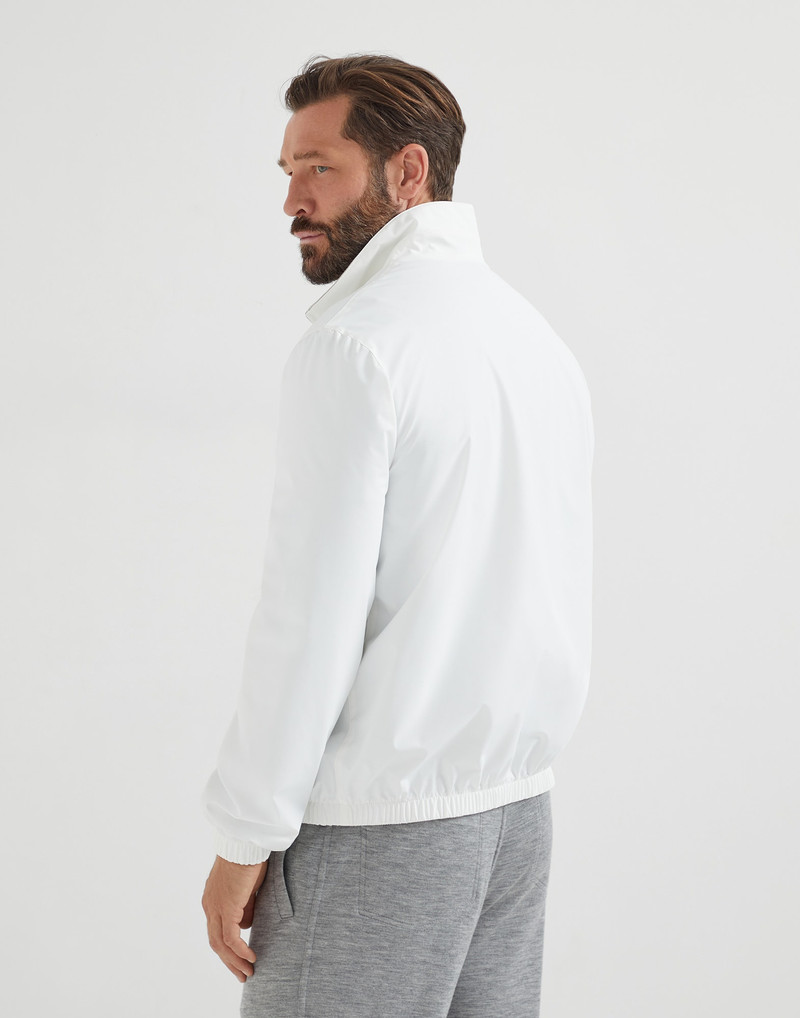 Brunello Cucinelli Bonded nylon reversible outerwear jacket with logo outlook