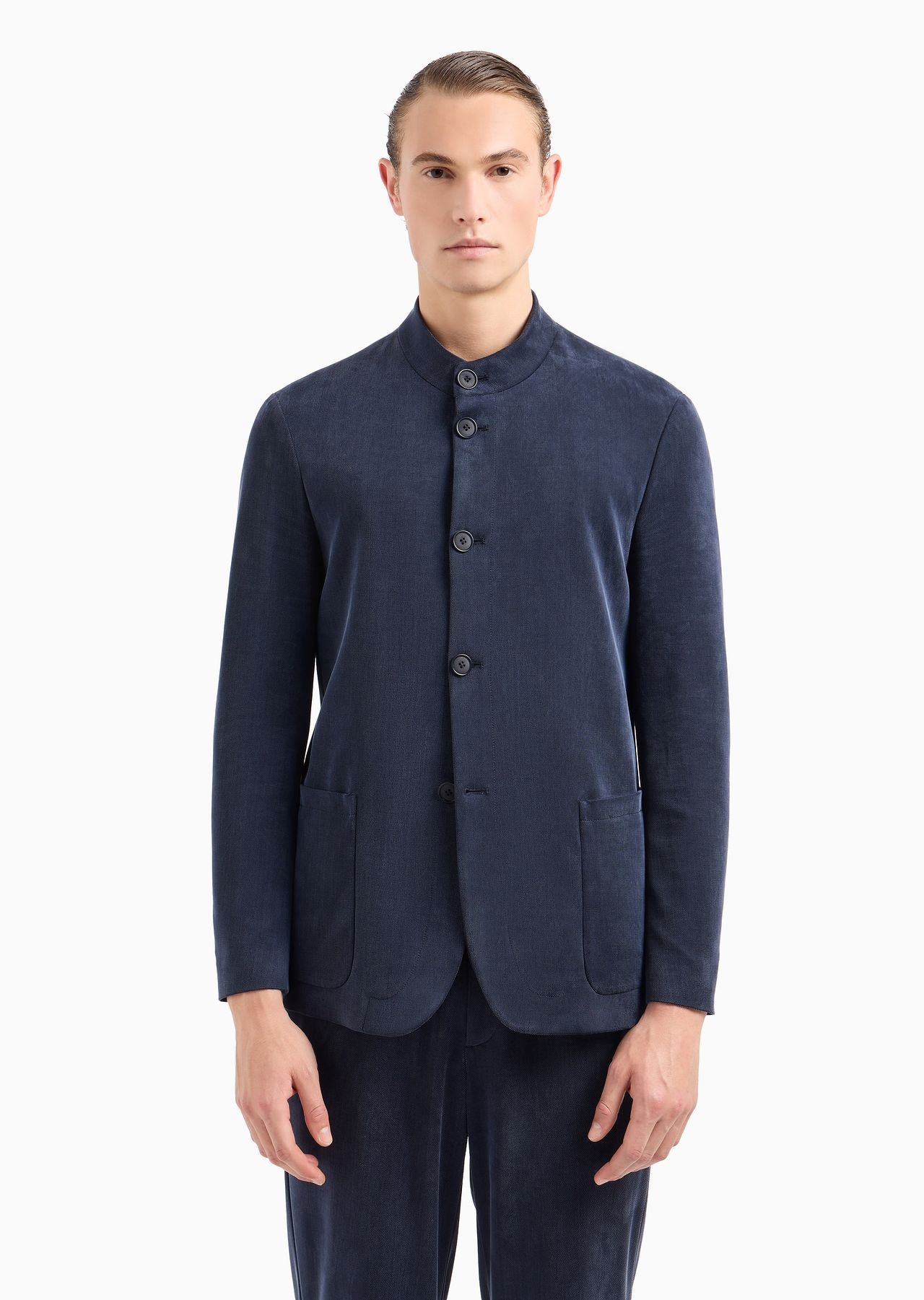 Single-breasted jacket in cupro jersey - 2