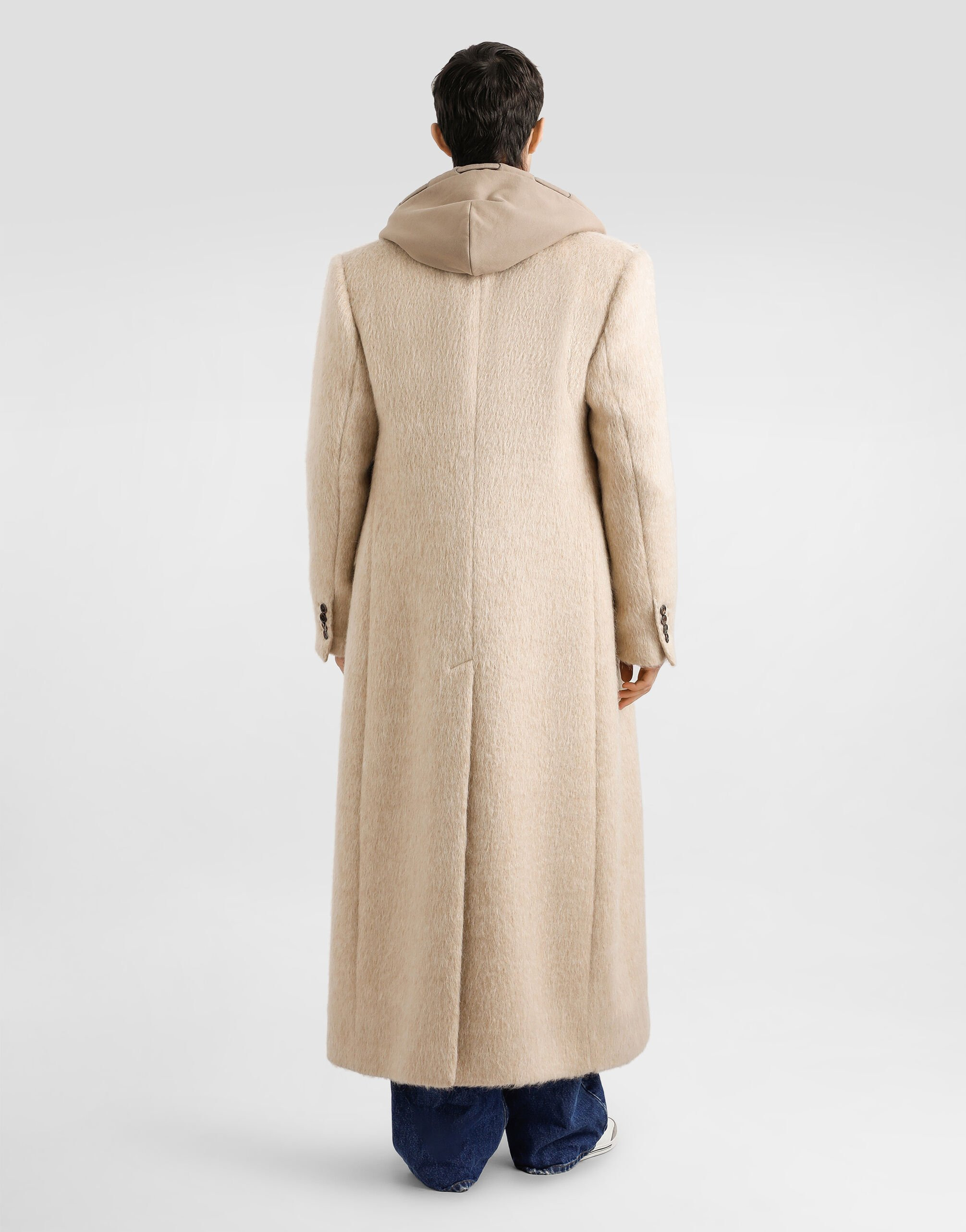 Long-haired mohair blend double-breasted coat - 3