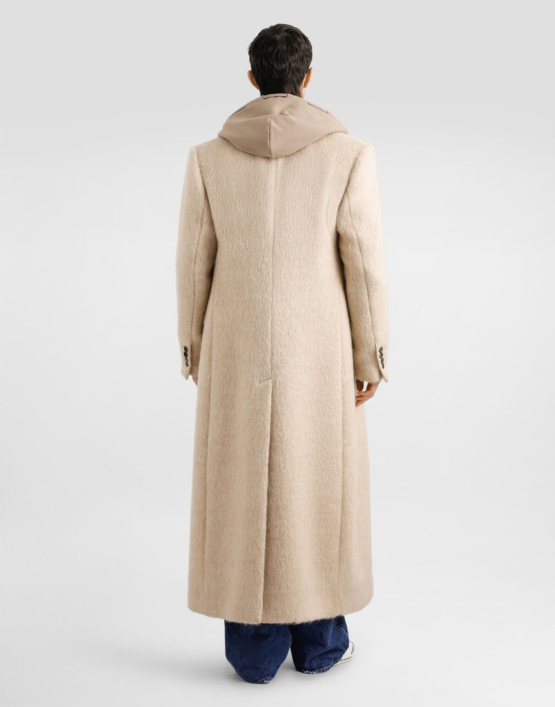 Long-haired mohair blend double-breasted coat 3