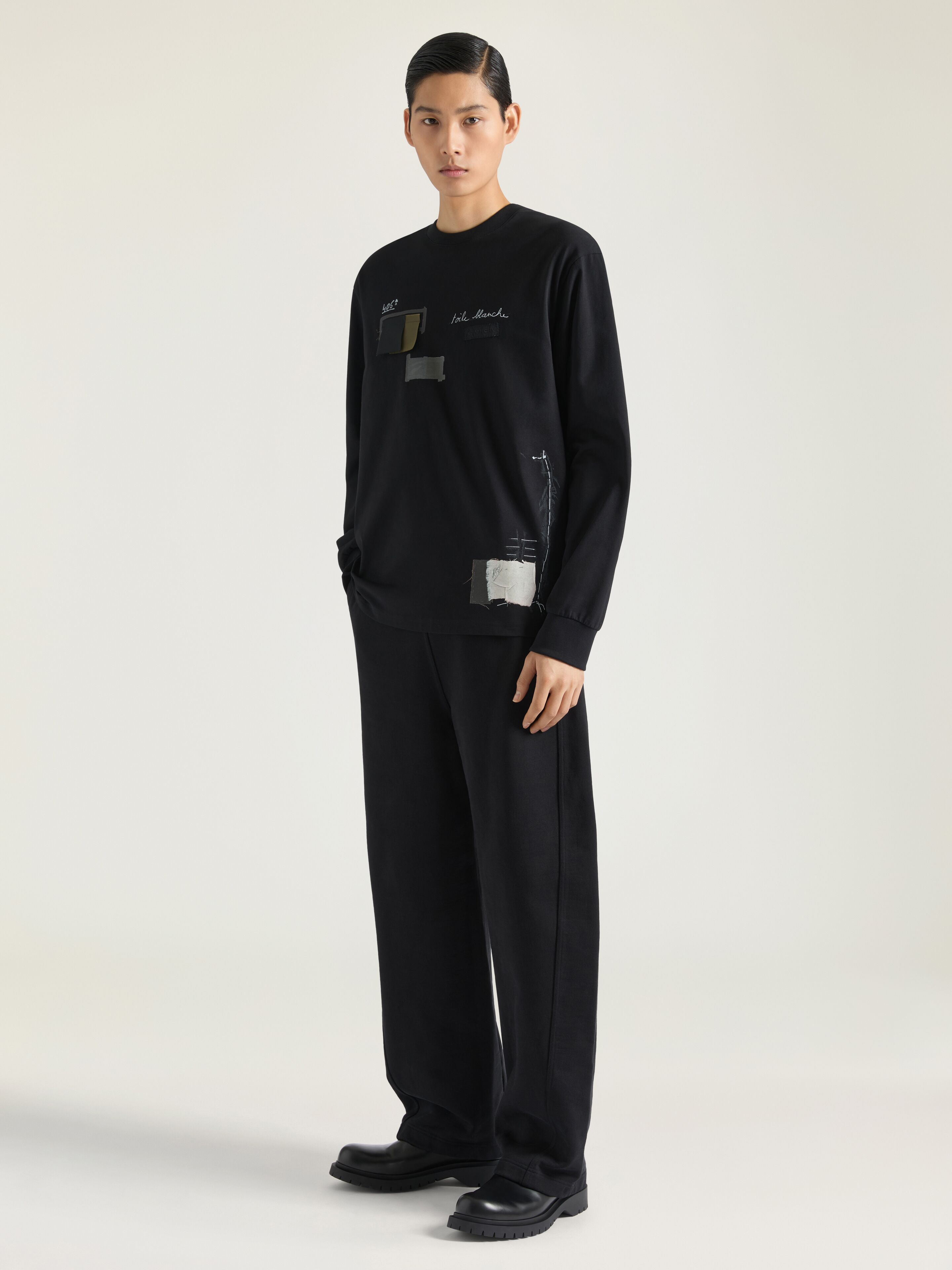 T-SHIRT IN COTTON WITH TROMPE L'ŒIL PATTERN - 3