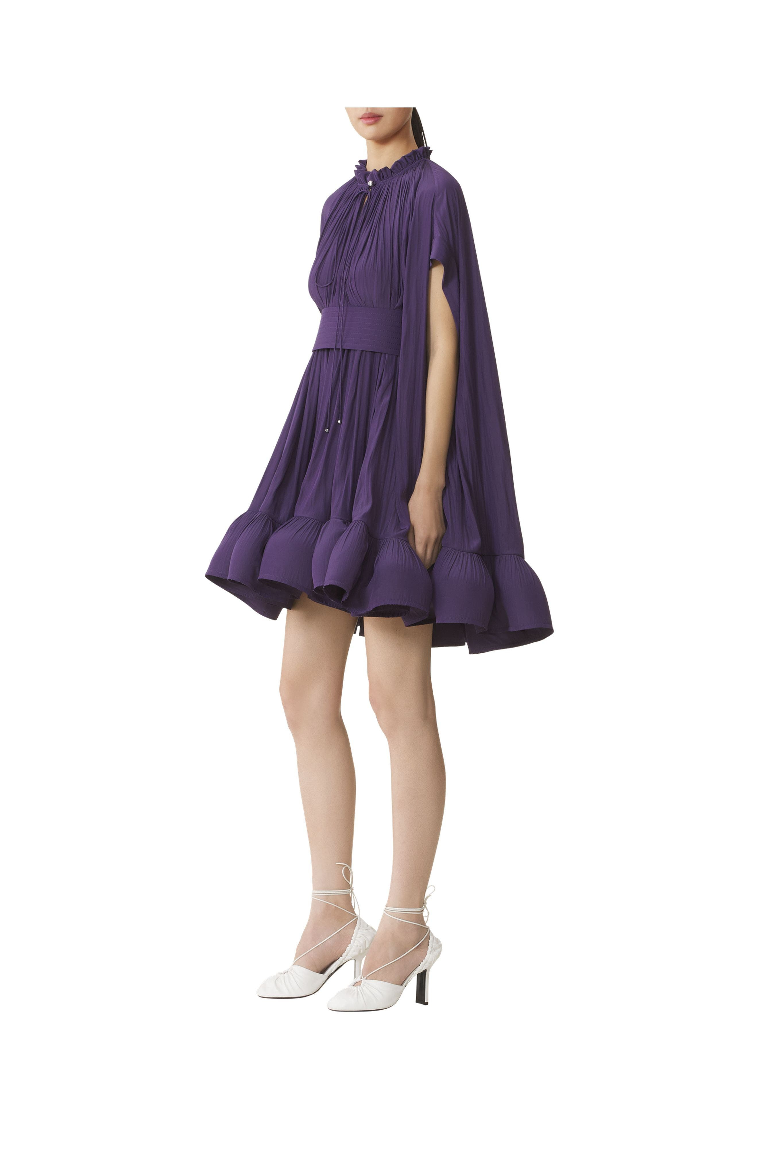 Lanvin Short Charmeuse Dress in Raisin at Nordstrom - 3