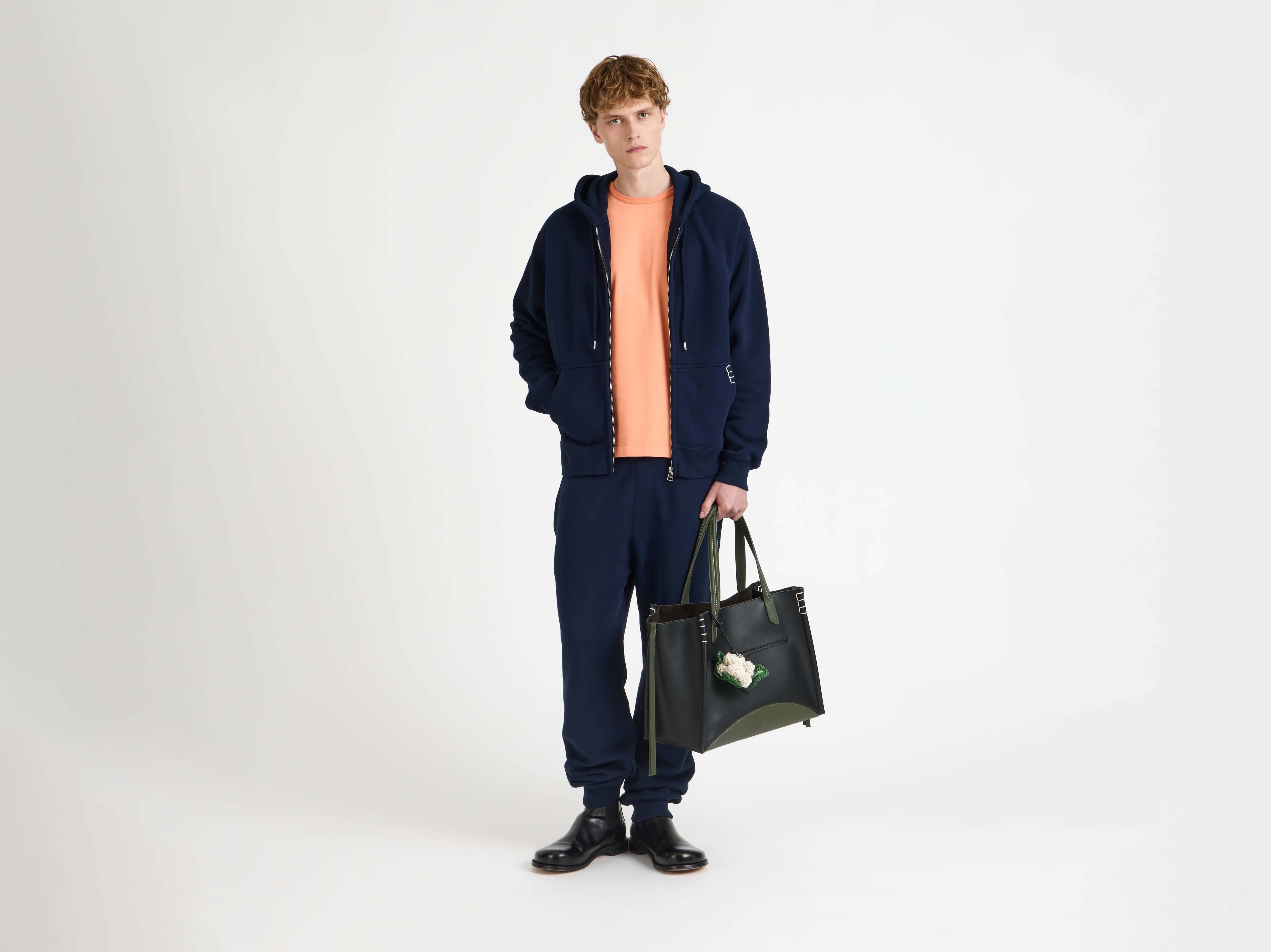 FRONT ZIP HOODIE IN NAVY - 2