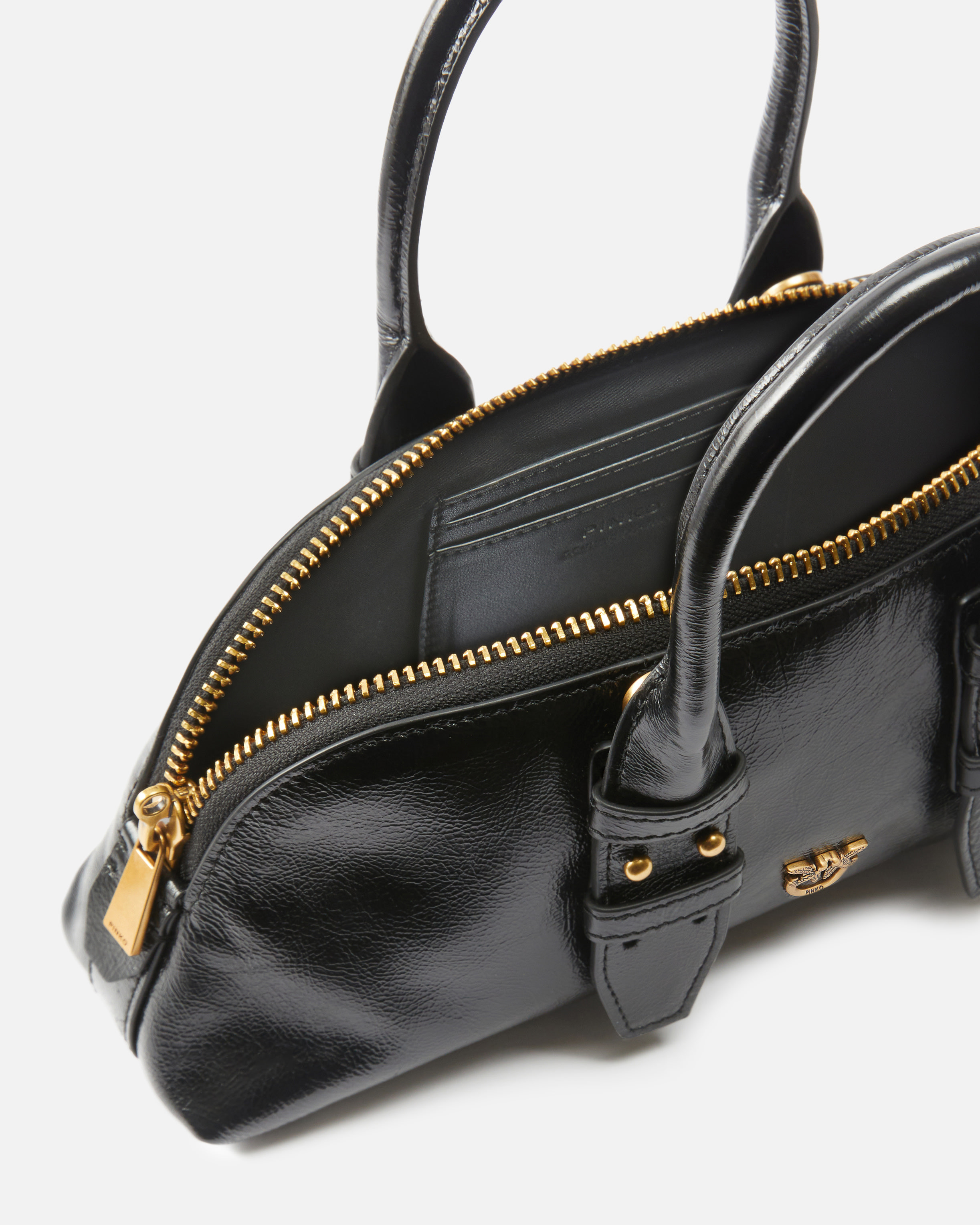 ESCAPE BAG BAGUETTE SMALL HANDBAG IN PATENT-EFFECT LEATHER - 4